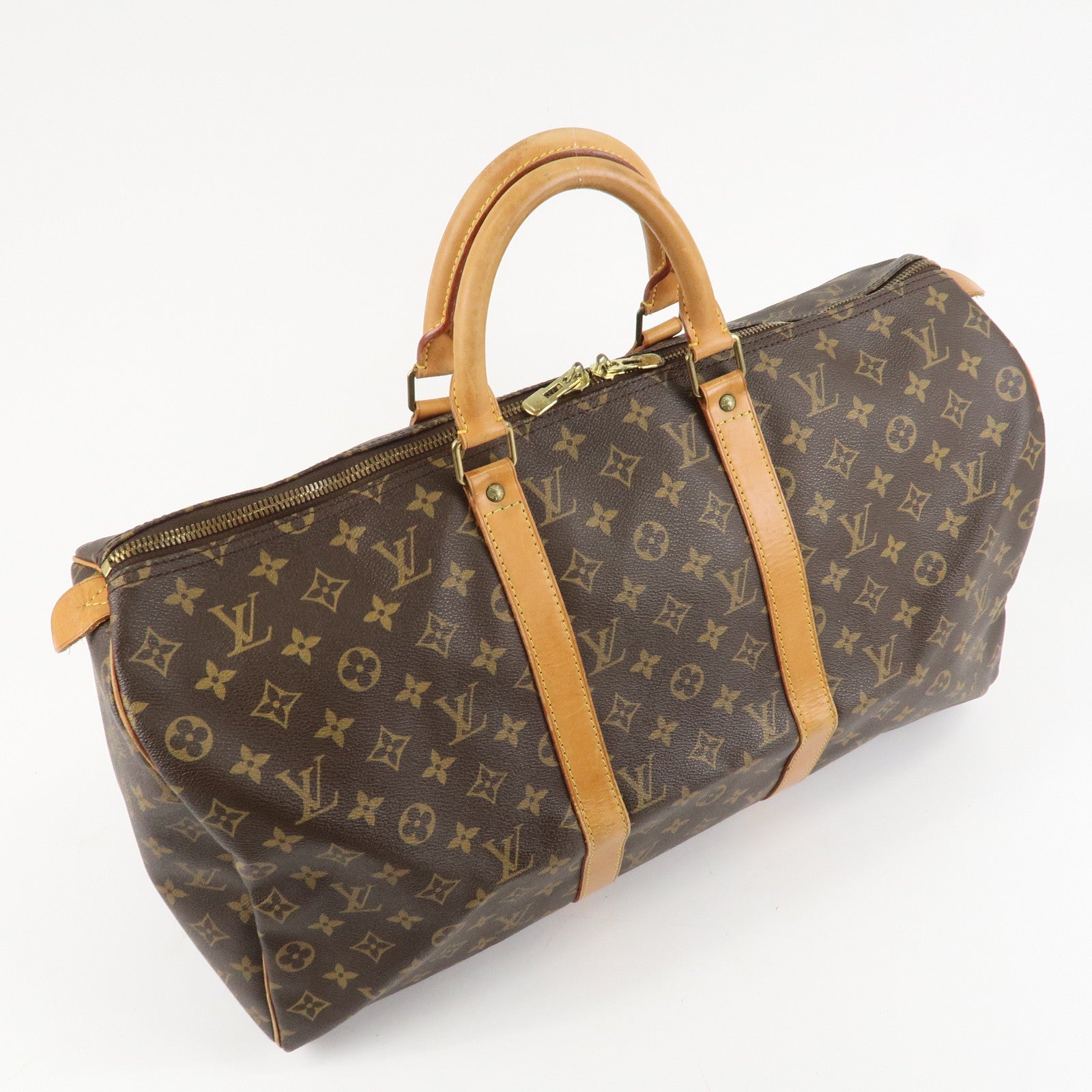Louis Vuitton Monogram Keep All 50 Bag Boston Bag Brown M41426 Used