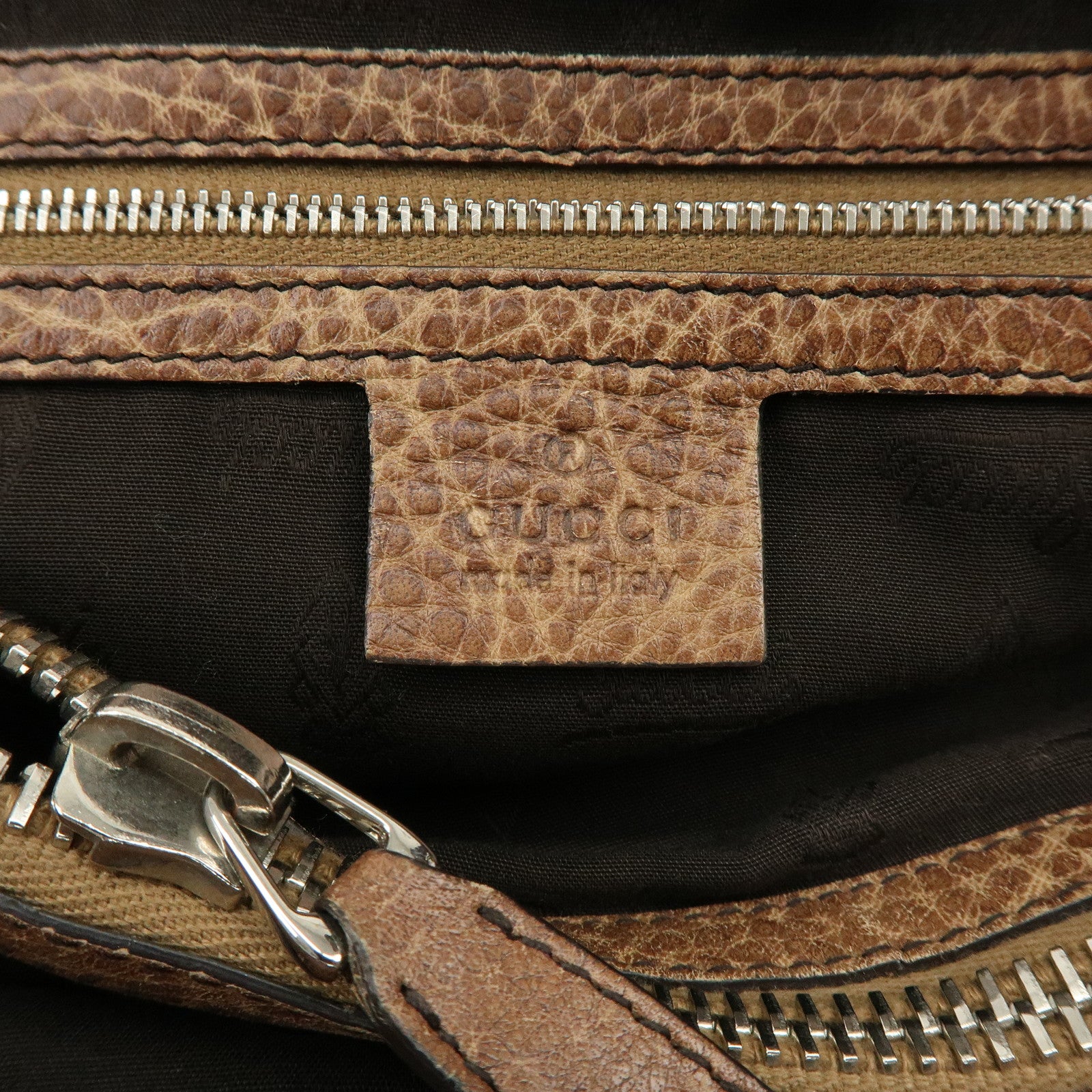 GUCCI Bamboo GG Canvas Leather Tote Bag Shoulder Bag Beige 232946