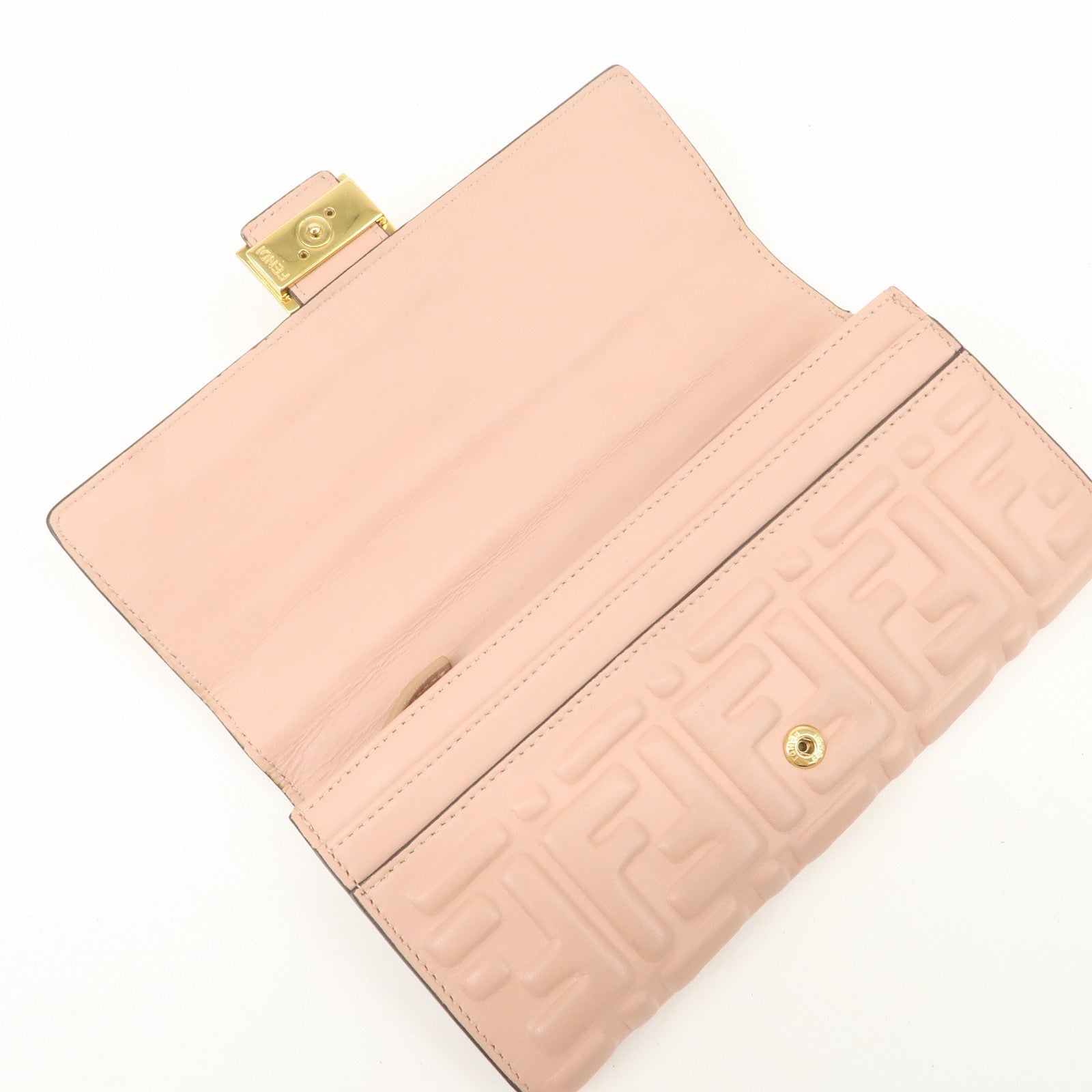 FENDI Zucca Baguette Continental Long Wallet Pink 8M0251 Used
