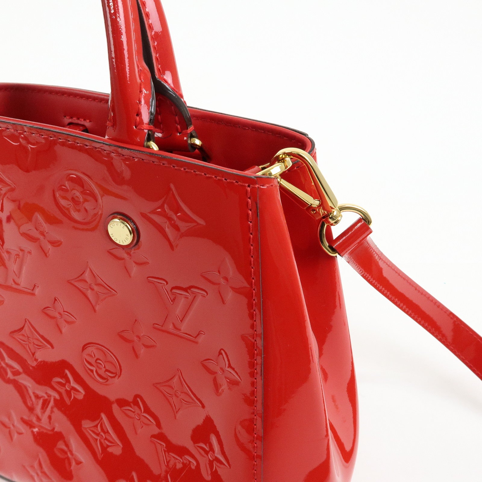 Louis Vuitton Monogram Vernis Montaigne BB 2Way Bag Cerise M50170