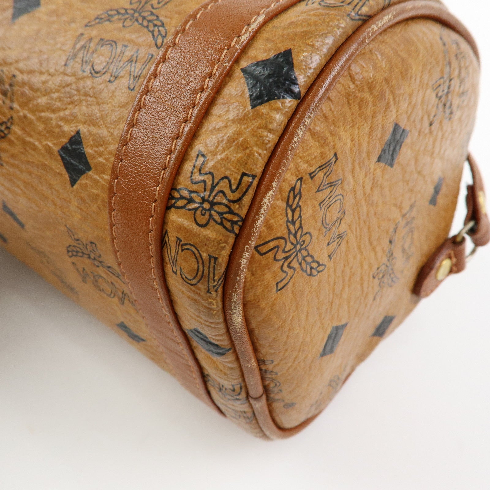 MCM Visetos PVC Leather Shoulder Bag Crossbody Bag Brown
