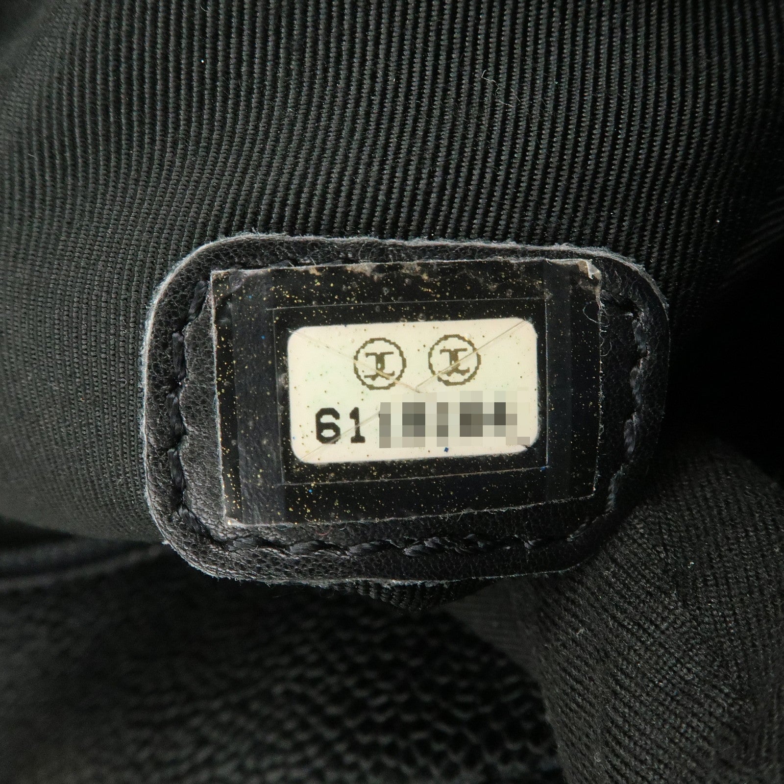 CHANEL COCO Mark Caviarskin Hand Bag Black Brown