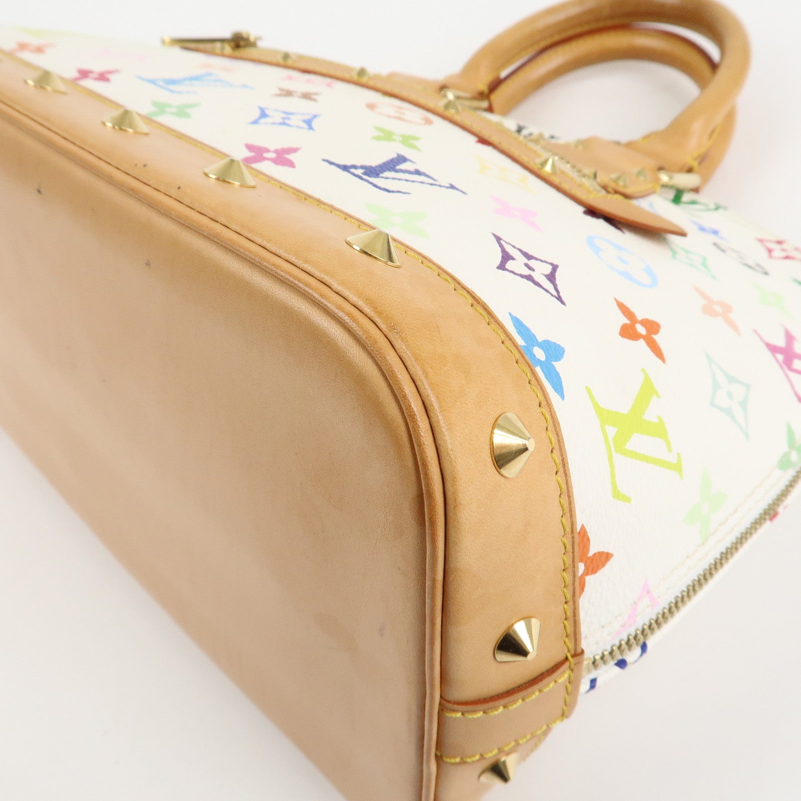 Louis Vuitton Monogram Alma PM Hand Bag Blanc Multicolor M92647 Used