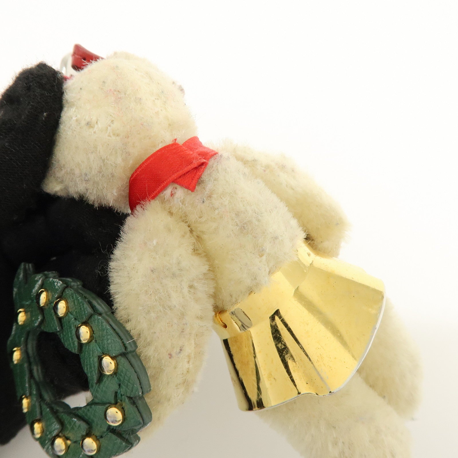 PRADA Bag Charm Key Holder Bear Motif Christmas 2012 Beige Red