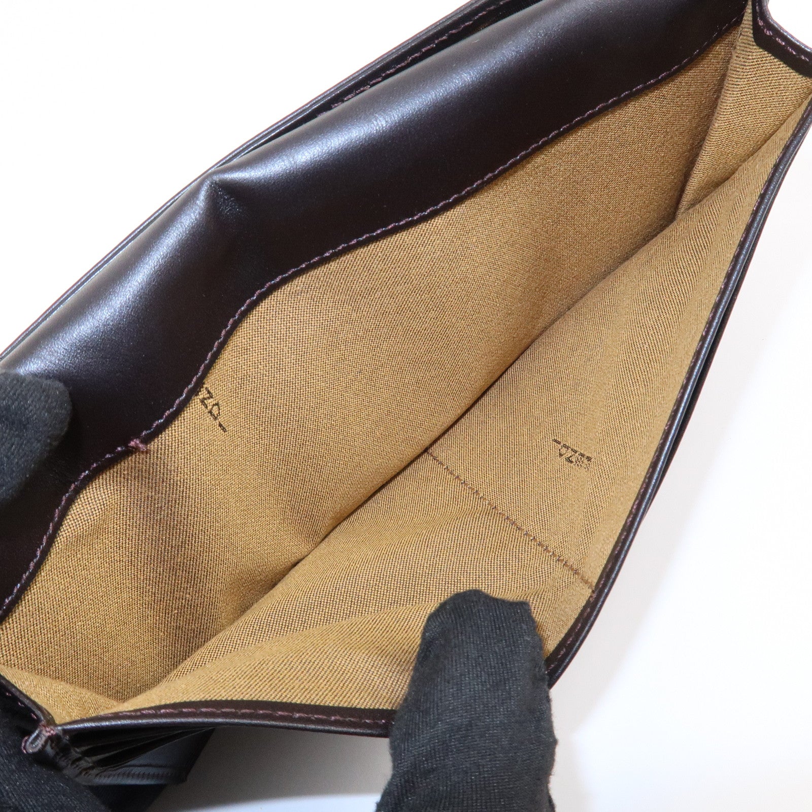 FENDI Canvas Leather Bi-fold Long Wallet Brown 8M0112