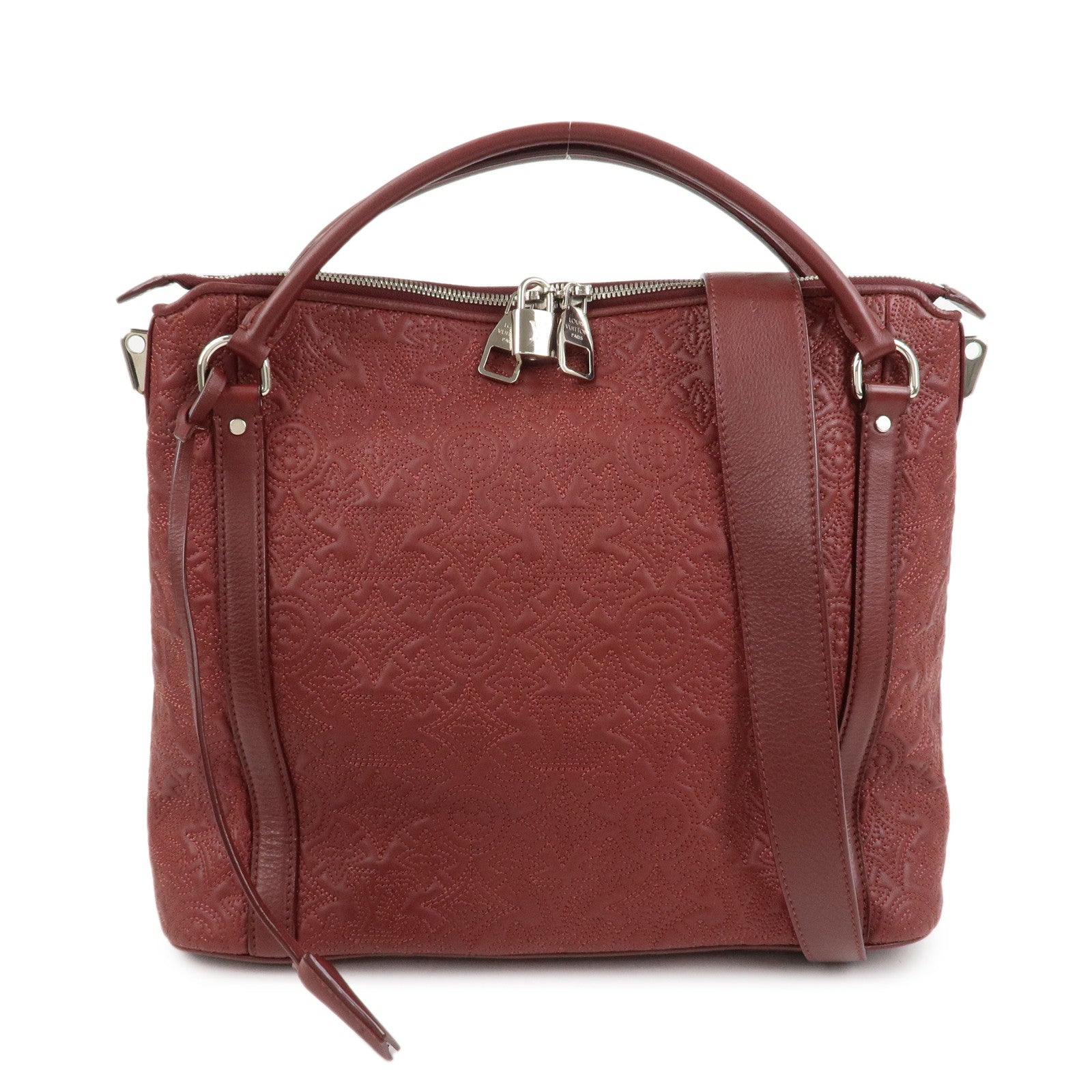 Louis Vuitton Monogram Antheia Ixia MM Lamb Skin 2Way Bag Red M97062
