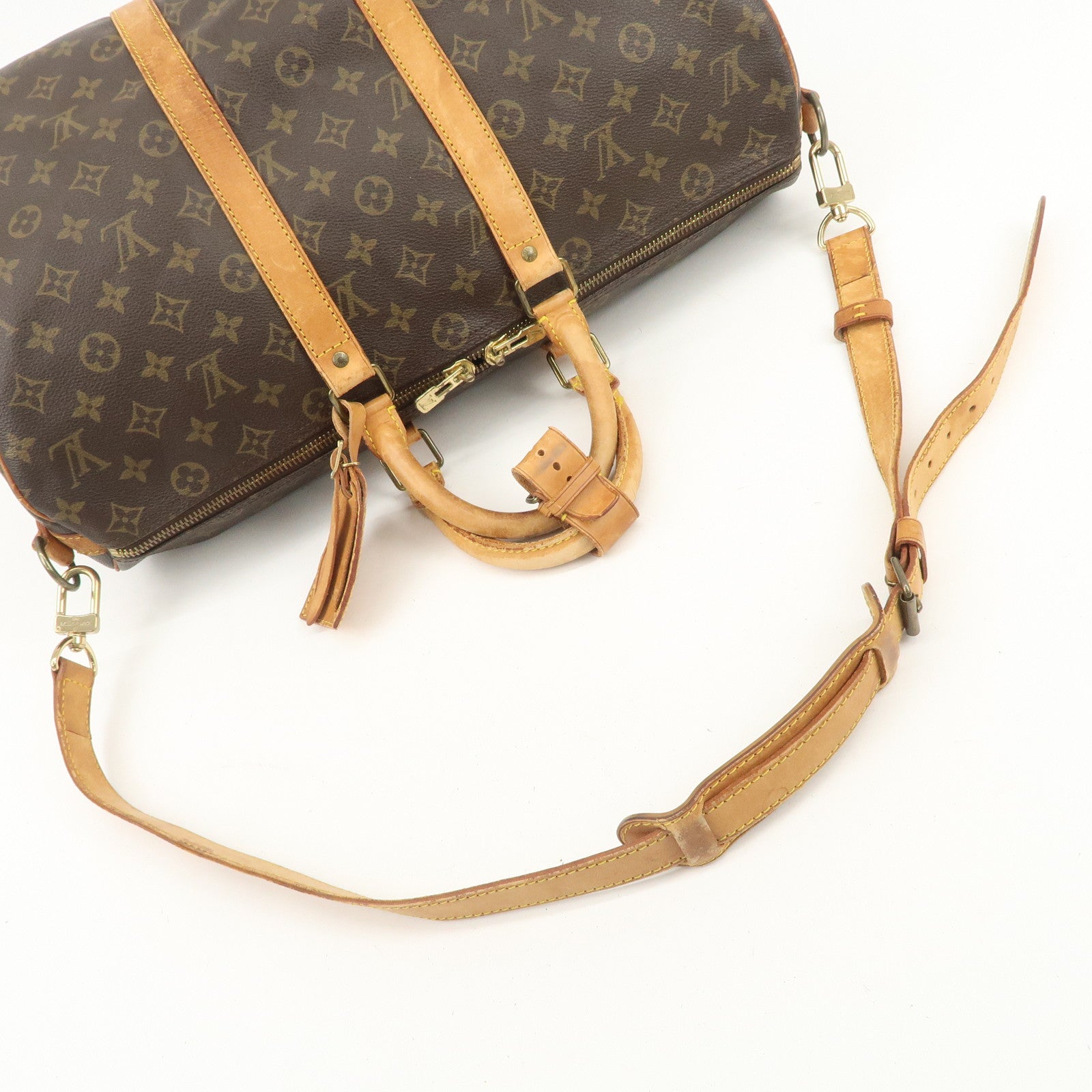 Louis Vuitton Monogram Keep All Bandouliere 45 Boston Bag M41418