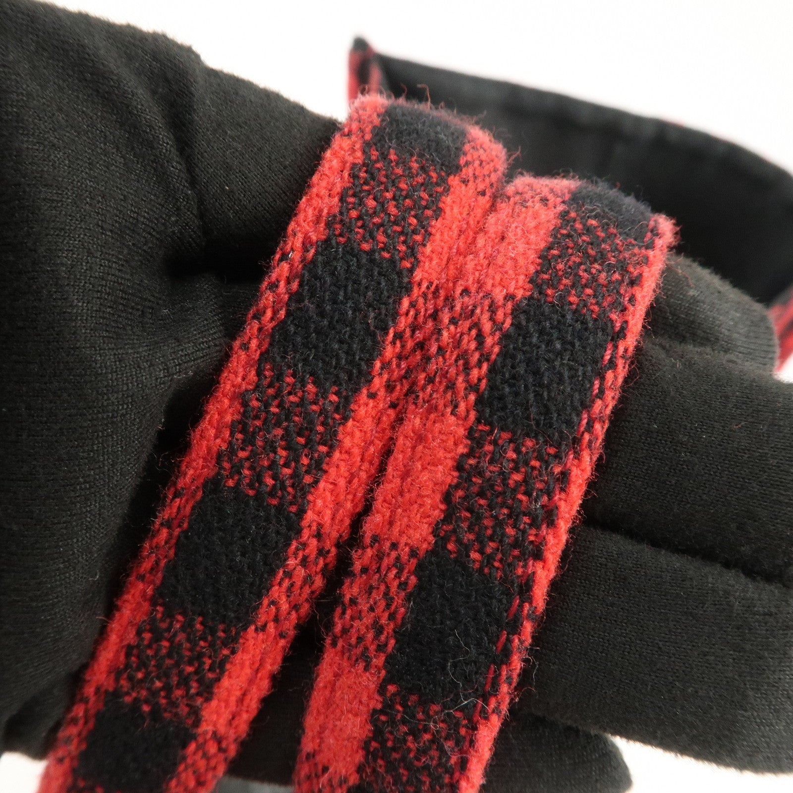 GUCCI Canvas Tote Bag Hand Bag Flower Plaid Red 484690