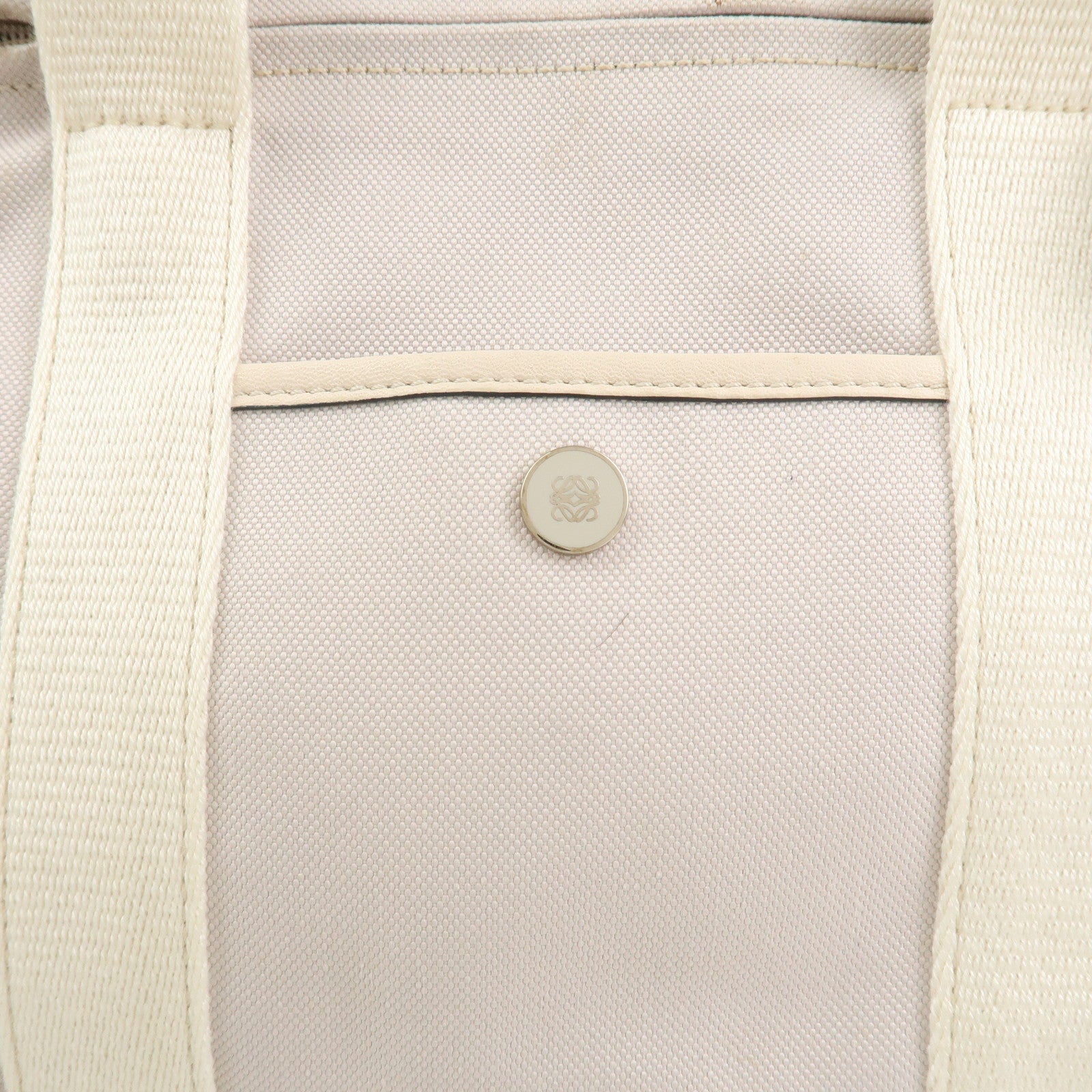 LOEWE Anagram Logo Canvas 2WAY Bag Shoulder Bag Hand Bag Gray