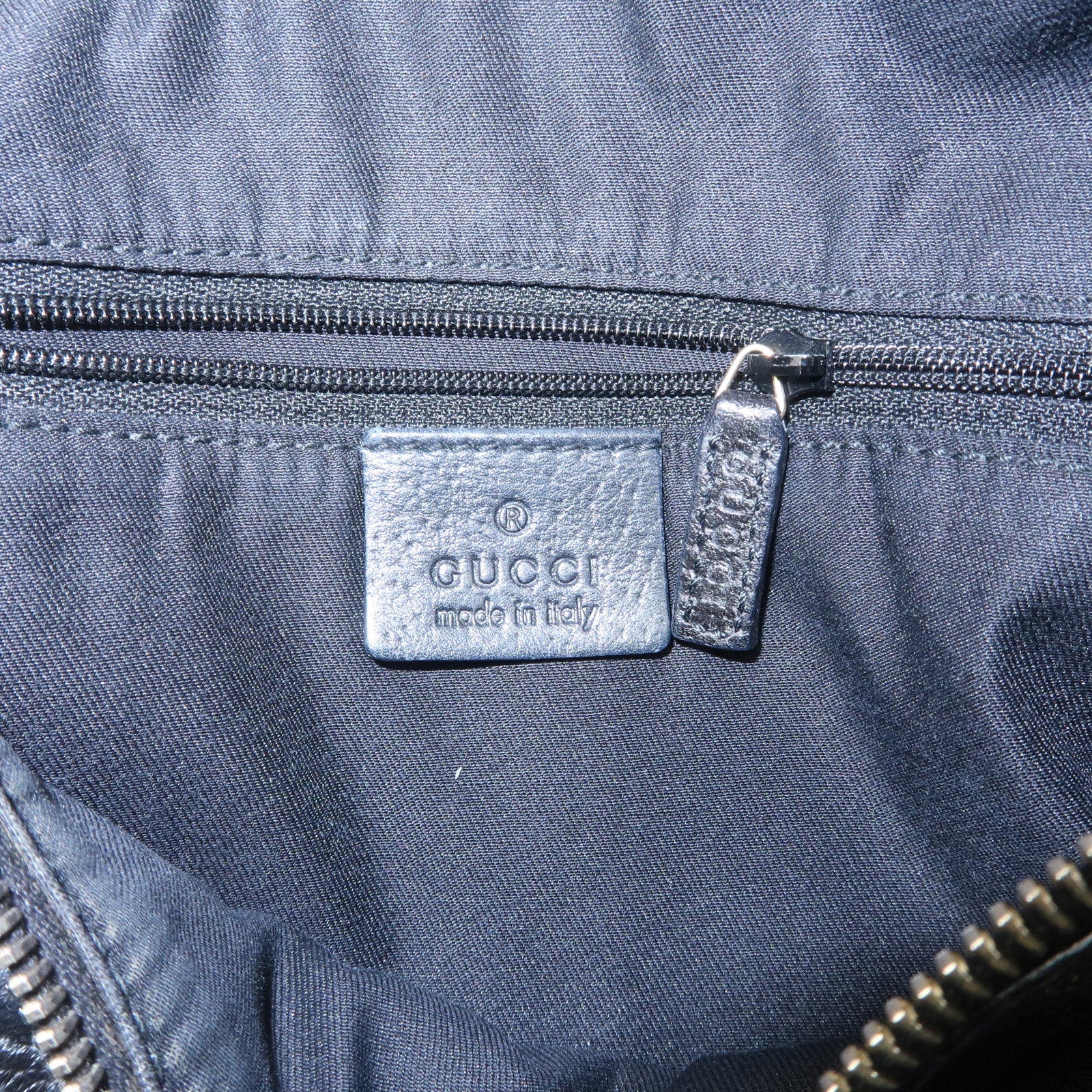 GUCCI Abbey GG Canvas Leather Boston Bag Hand Bag Black 130942 Used