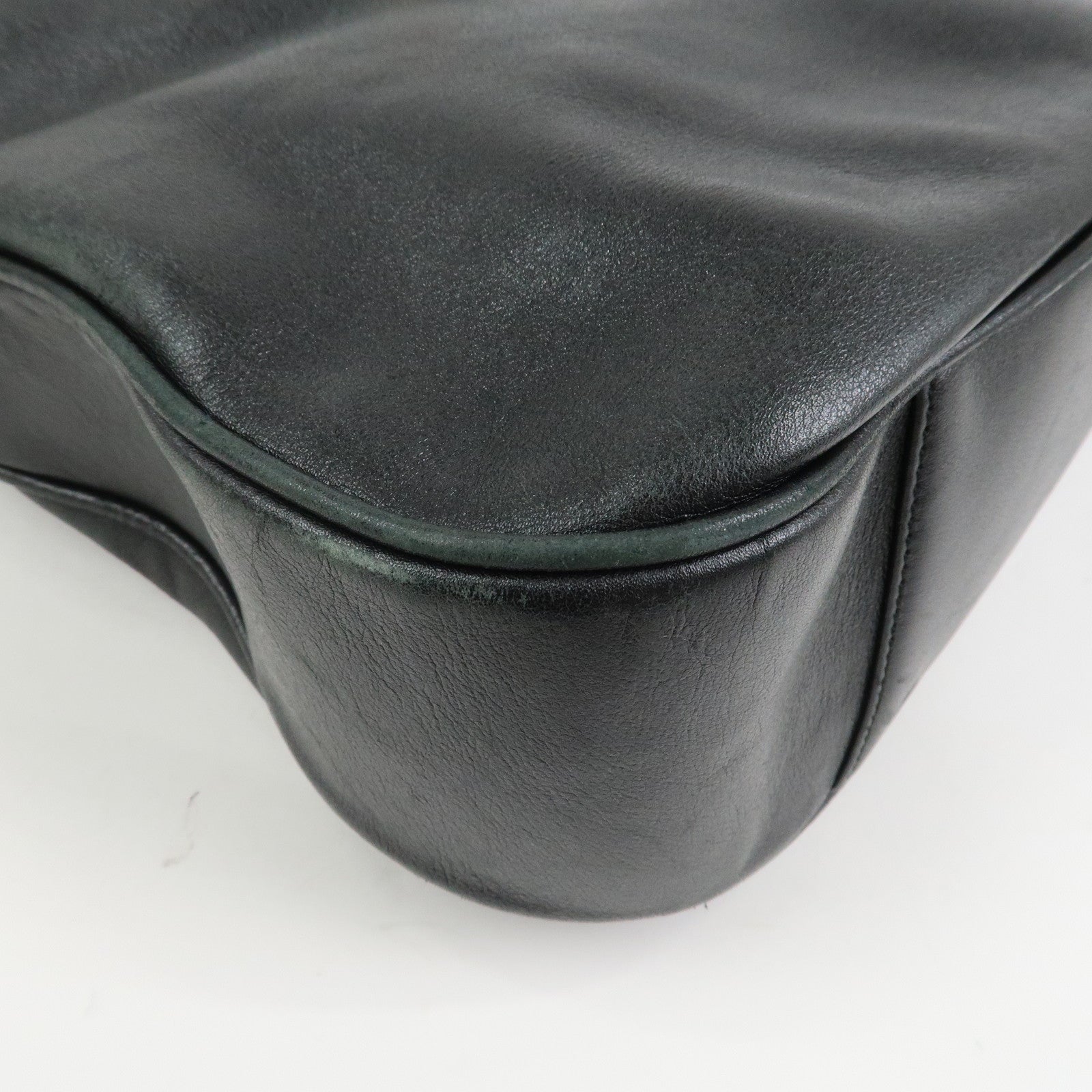 GUCCI Bamboo Leather 2Way Hand Bag Shoulder Bag Black 001郢晢スサ2852