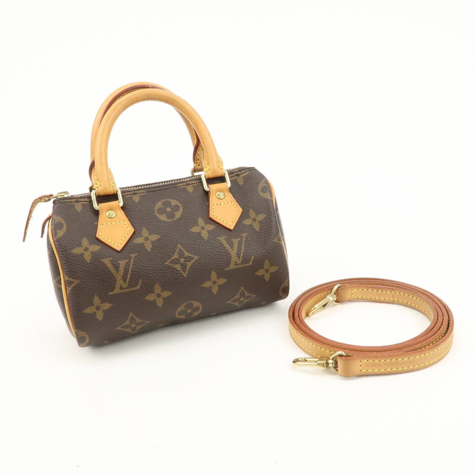 Louis Vuitton Monogram Mini Speedy & Shoulder Strap Brown M41534