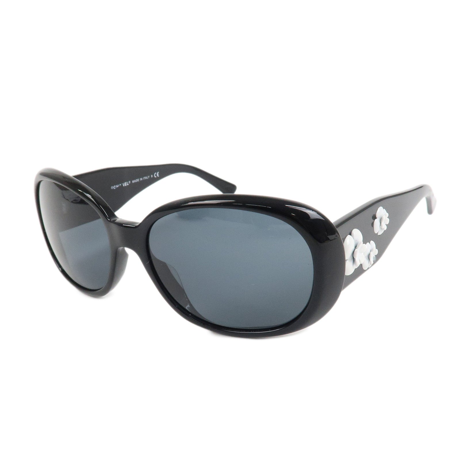 CHANEL Camelia COCO Mark Sunglasses c.501/87 56□16 130 3N Black 5113-A