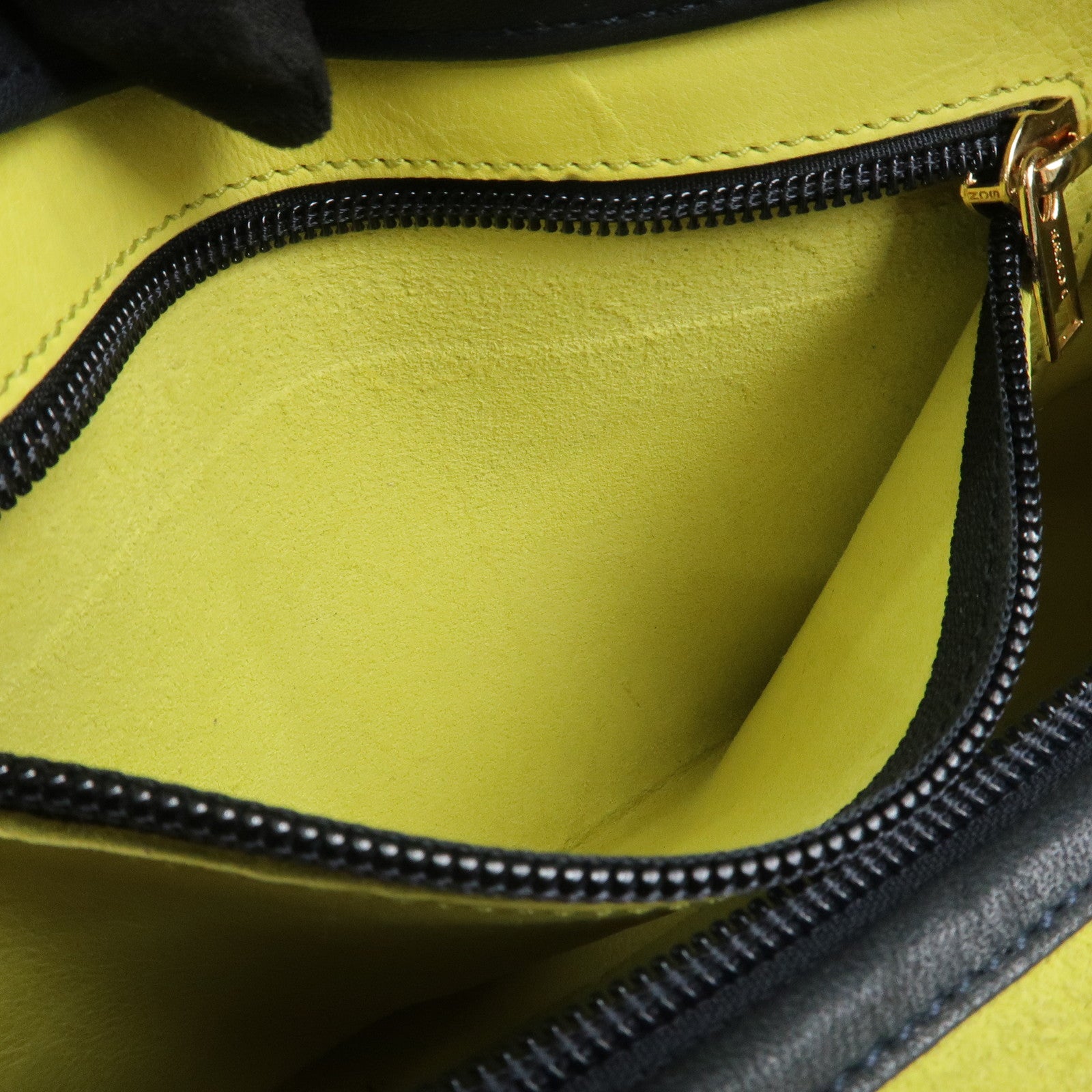 LOEWE Anagram Suede Leather Shoulder Bag Hand Bag Light Green Navy