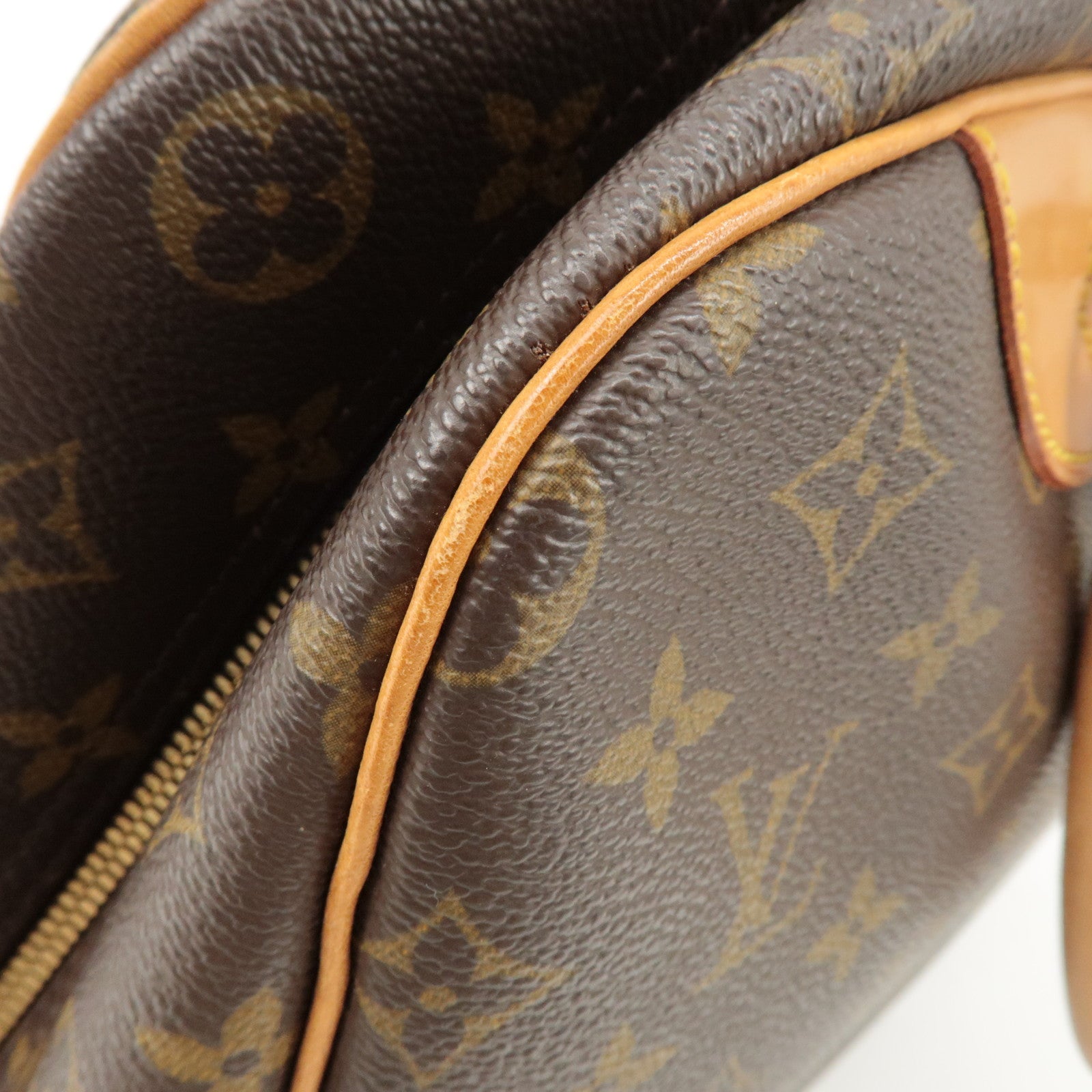 Louis Vuitton Monogram Deauville Hand Bag Brown M47270 Used