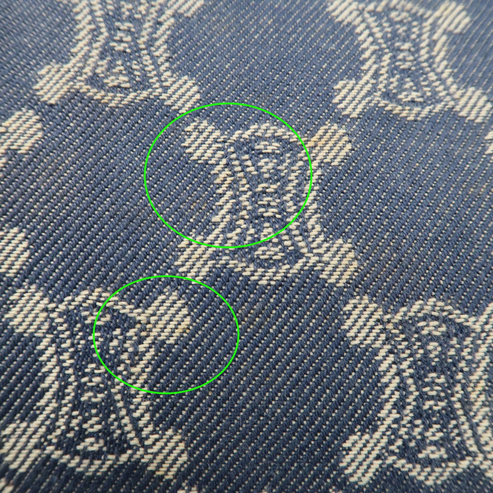 CELINE Macadam Studs Denim Leather Shoulder Bag Dark Brown Navy Used