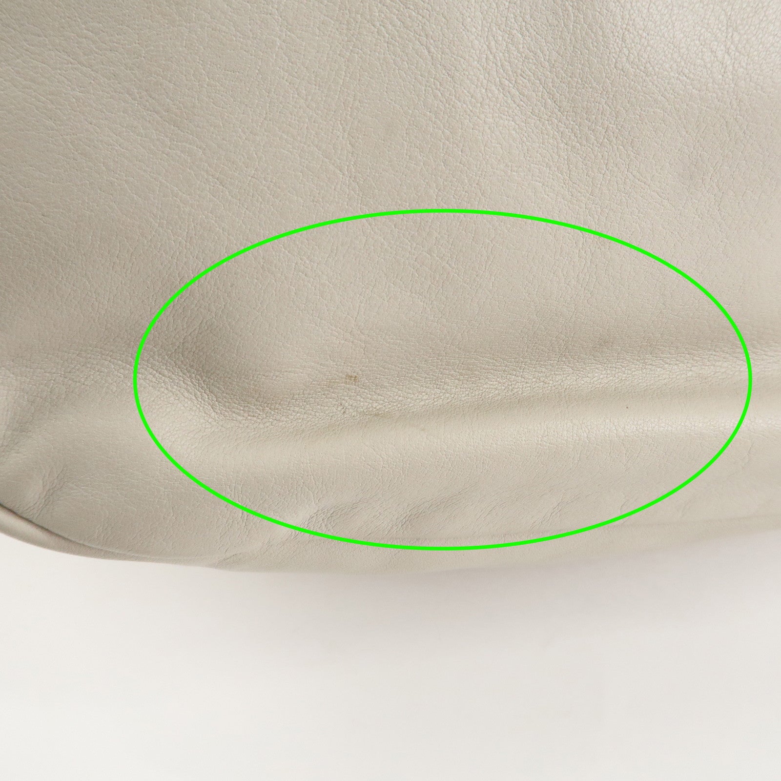PRADA Logo Leather Shoulder Bag Hand Bag Ivory Gold Hardware Used