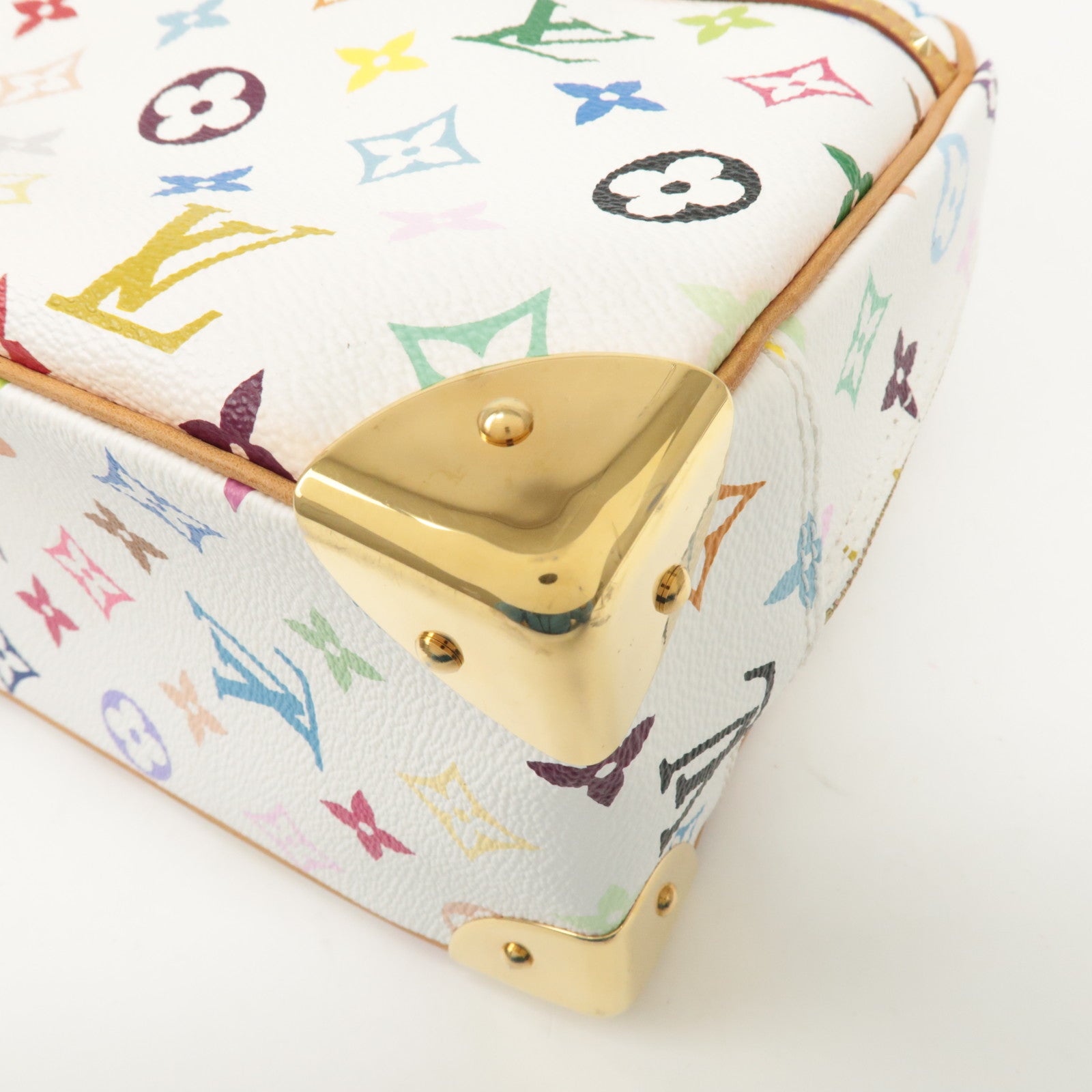 Louis Vuitton Monogram Multicolor Trouville Hand Bag Blanc M92663 Used