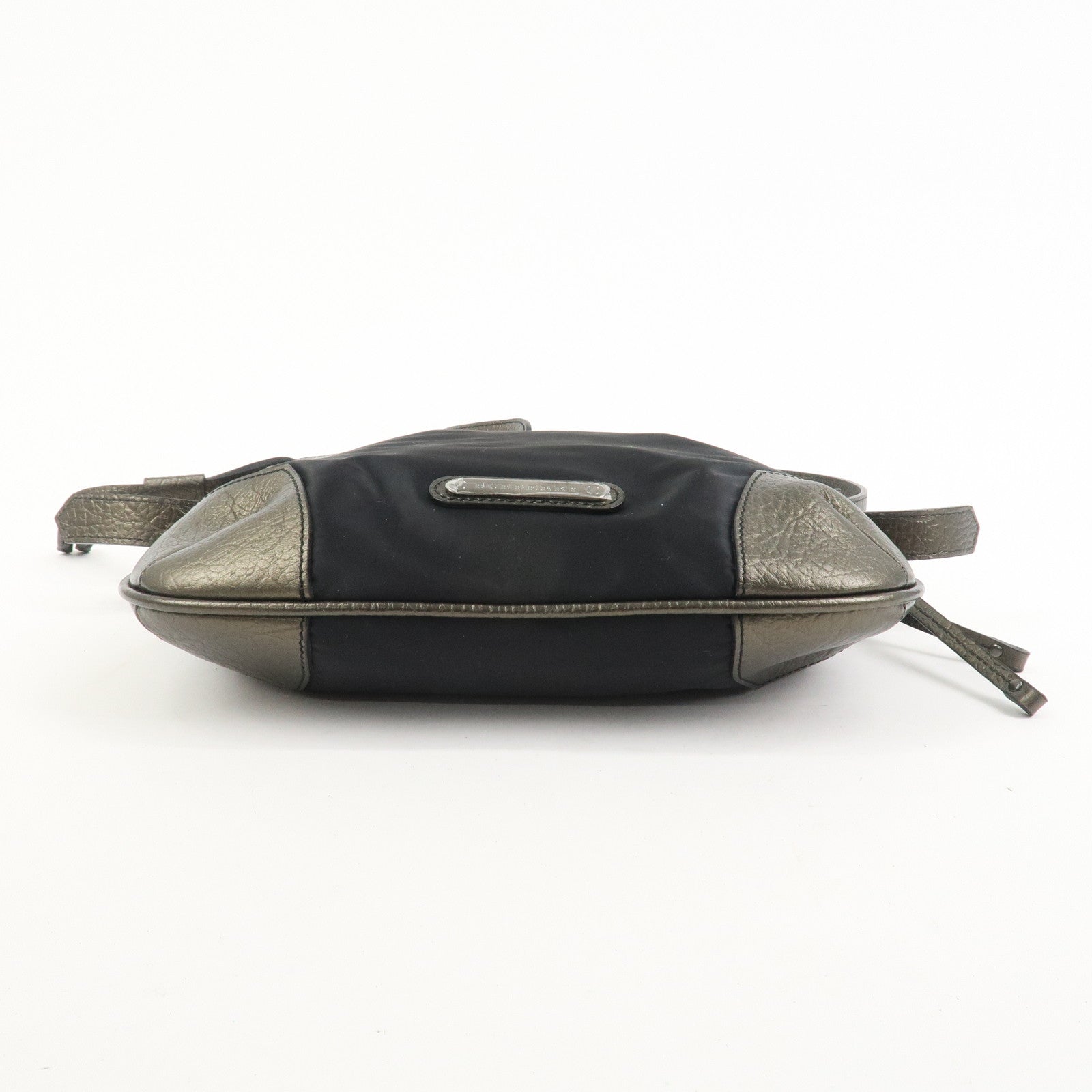 BURBERRY Nylon Leather Shoulder Bag Crossbody Bag Black Bronze