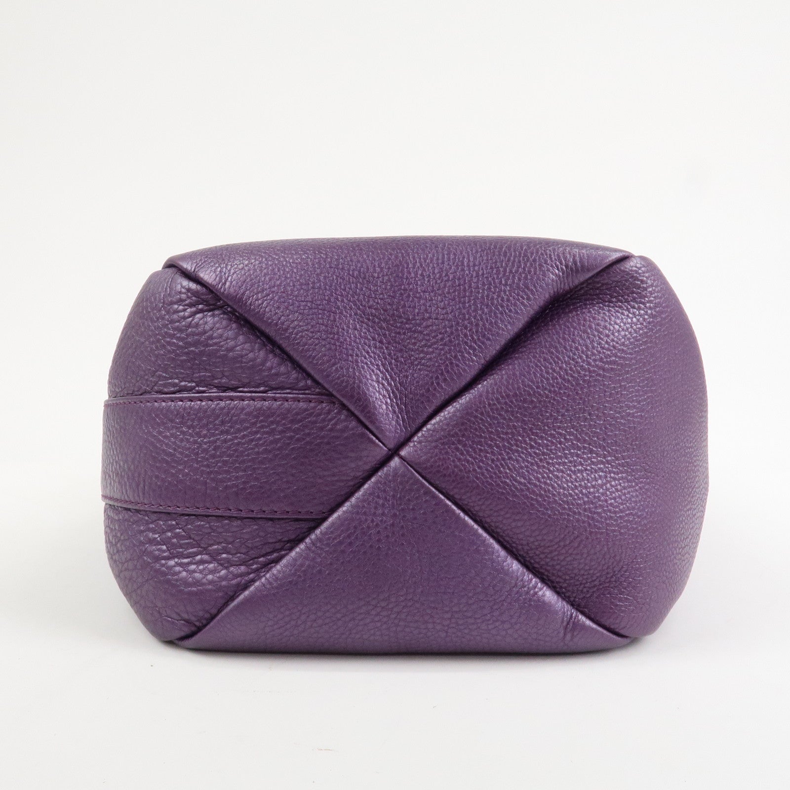 GUCCI Leather Shoulder Bag Hand Bag Metallic Purple 268749