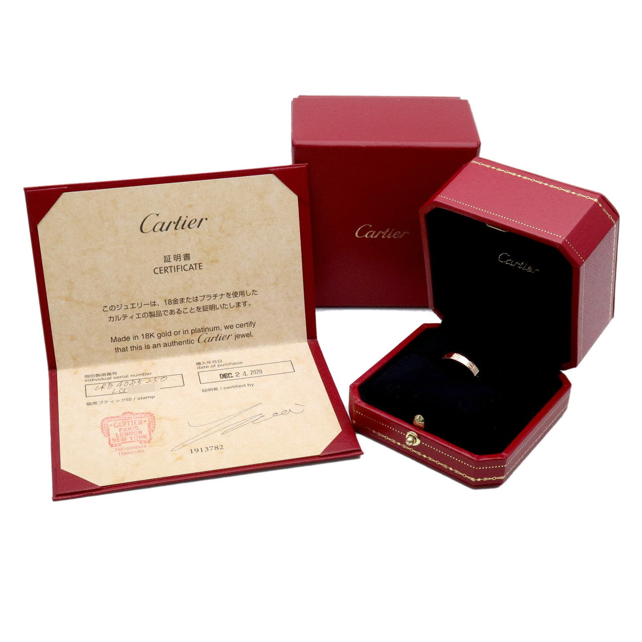 Cartier Mini Love Ring K18PG 750PG Rose Gold #50 US5-5.5 EU50