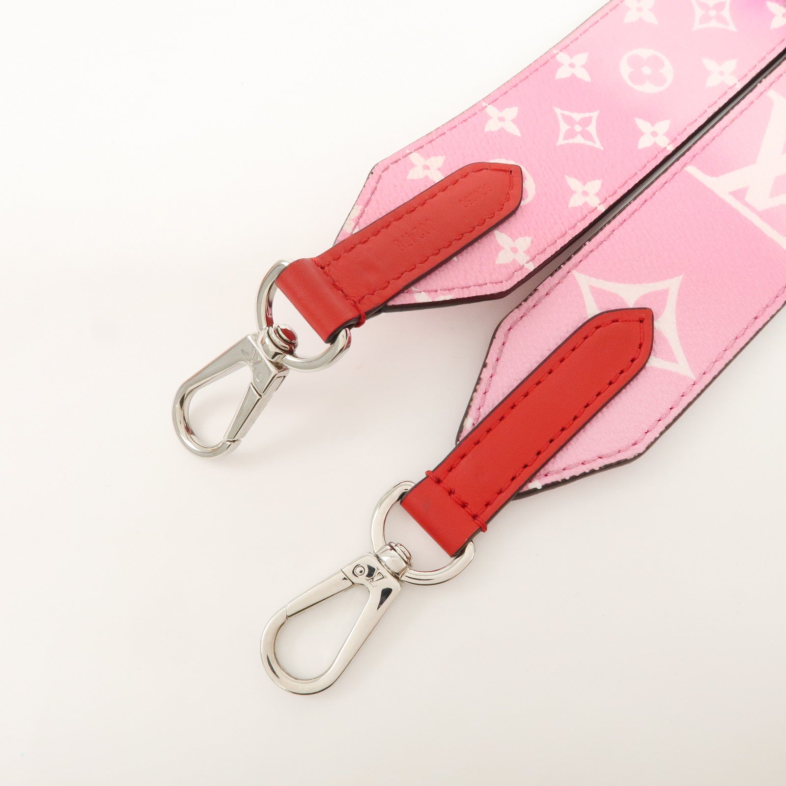 Louis Vuitton LV Escale Leather Shoulder Strap 100cm Pink Red Used