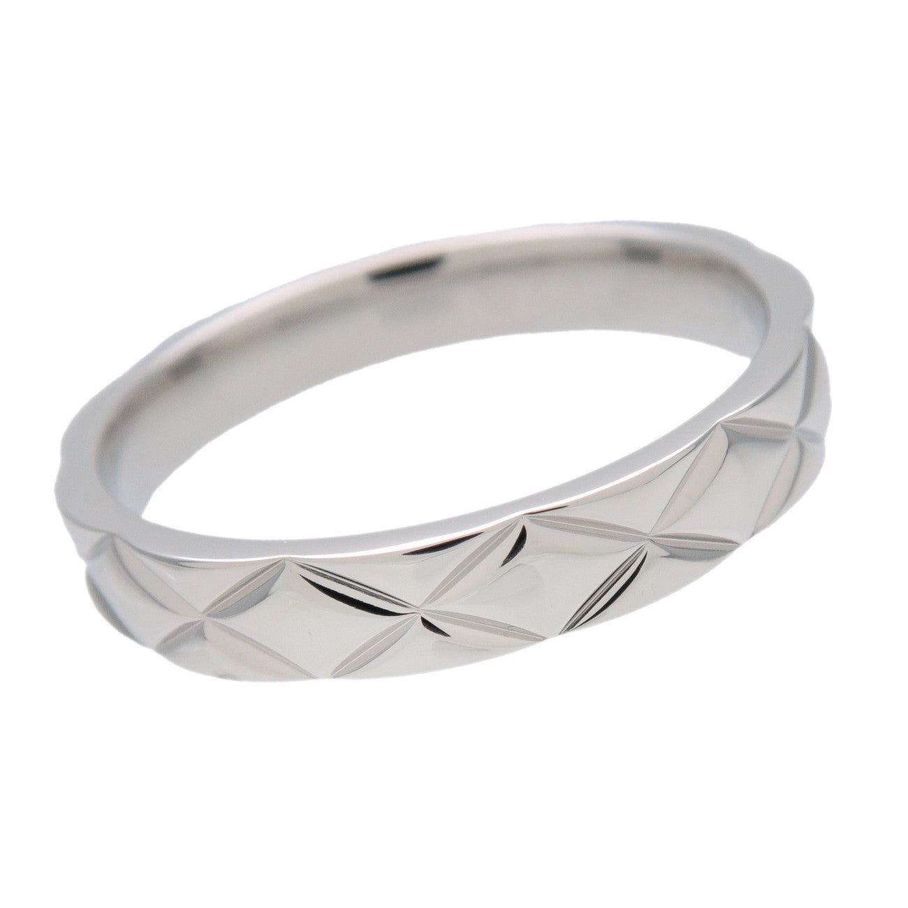 CHANEL Matelasse Ring PT950 Platinum US7 EU55 HK16 J2820