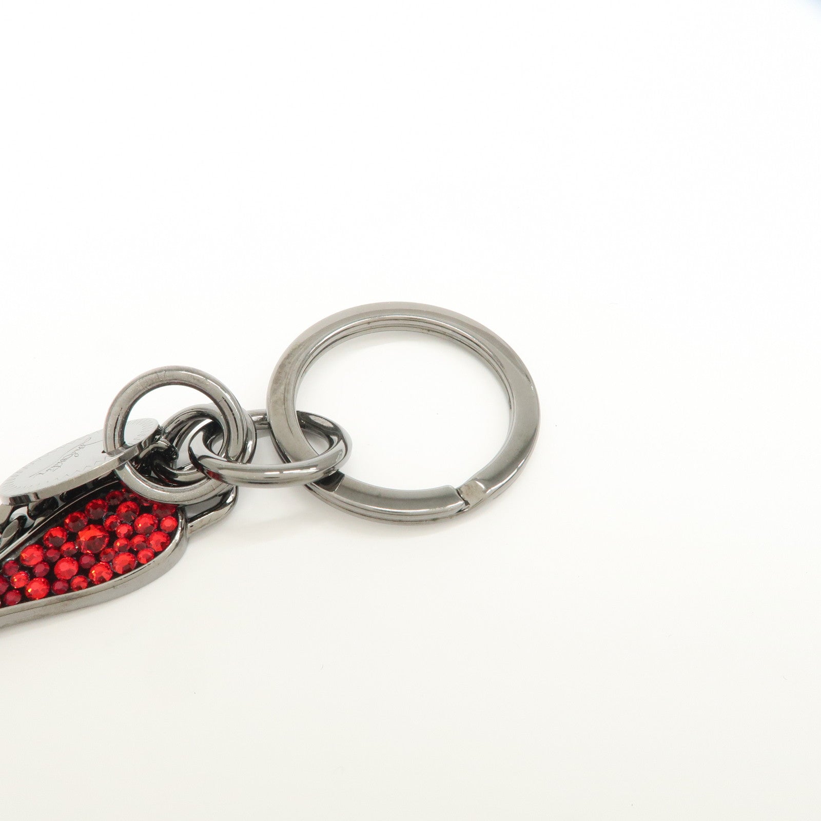 Christian Louboutin Metal Plastic Bag Charm Key Ring Red