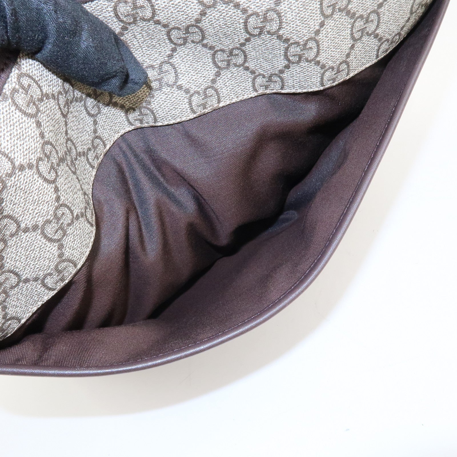GUCCI GG Supreme Leather Shoulder Crossbody Bag Beige Brown 388924 Used