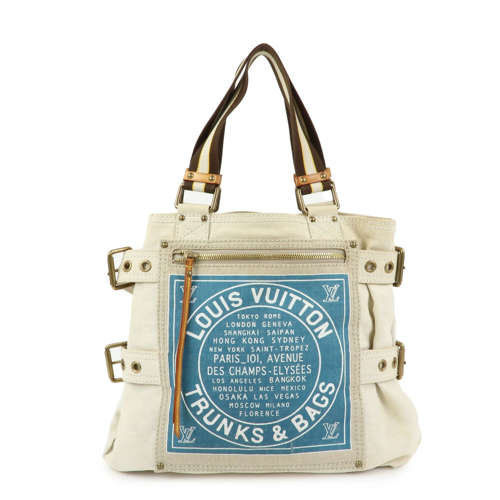 Louis Vuitton Cruise Line Globe Shopper MM Shoulder Bag Blue M95114