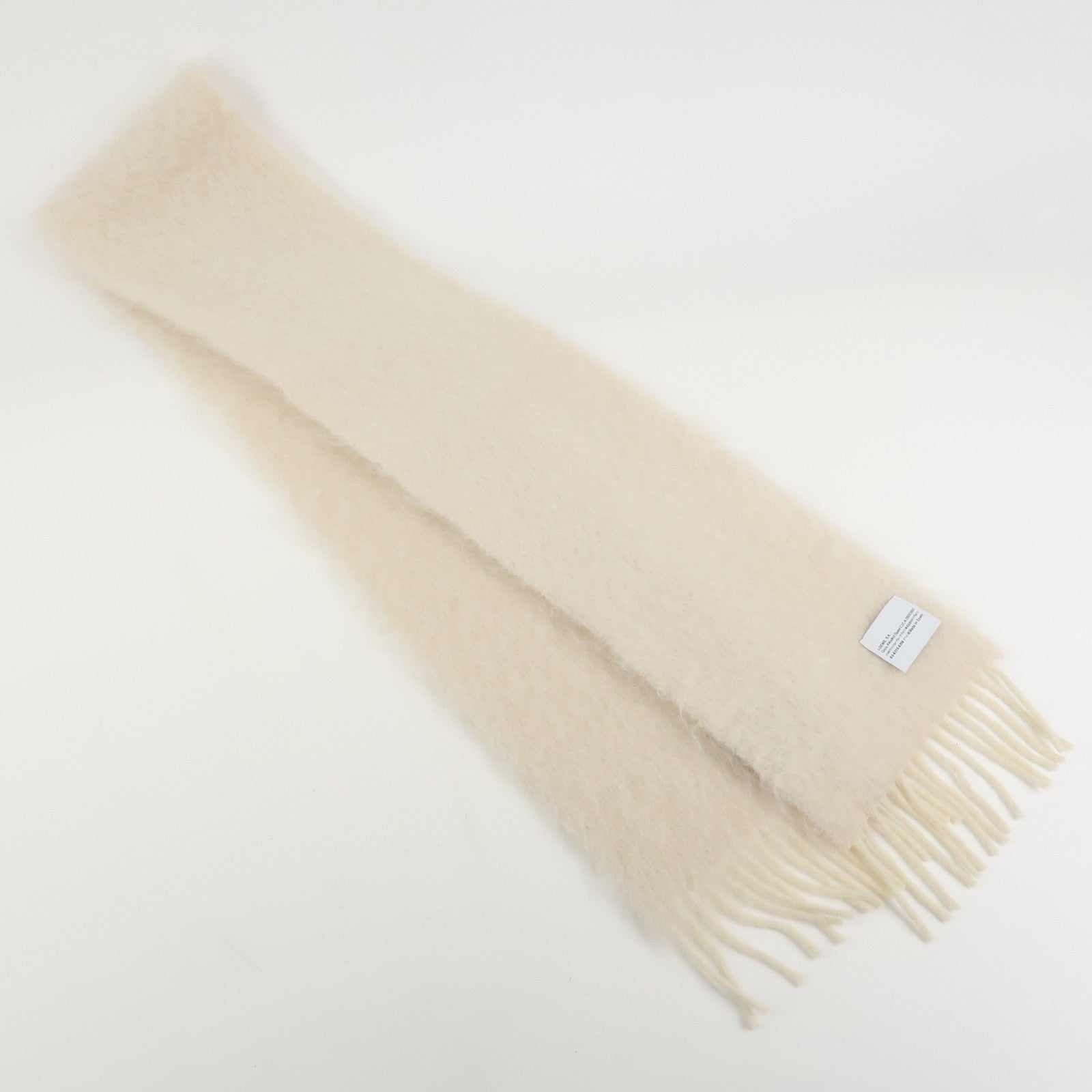 LOEWE Anagram Mohair Wool Nylon White Scarf Stole