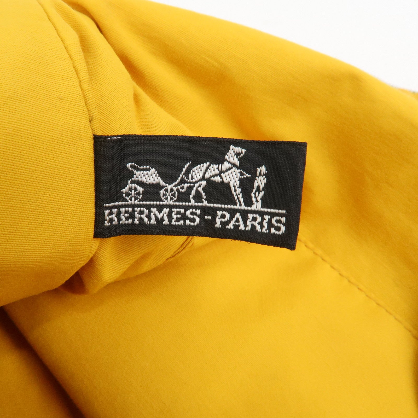 HERMES Bolide Pouch GM Canvas Leather Cosmetic Pouch Yellow