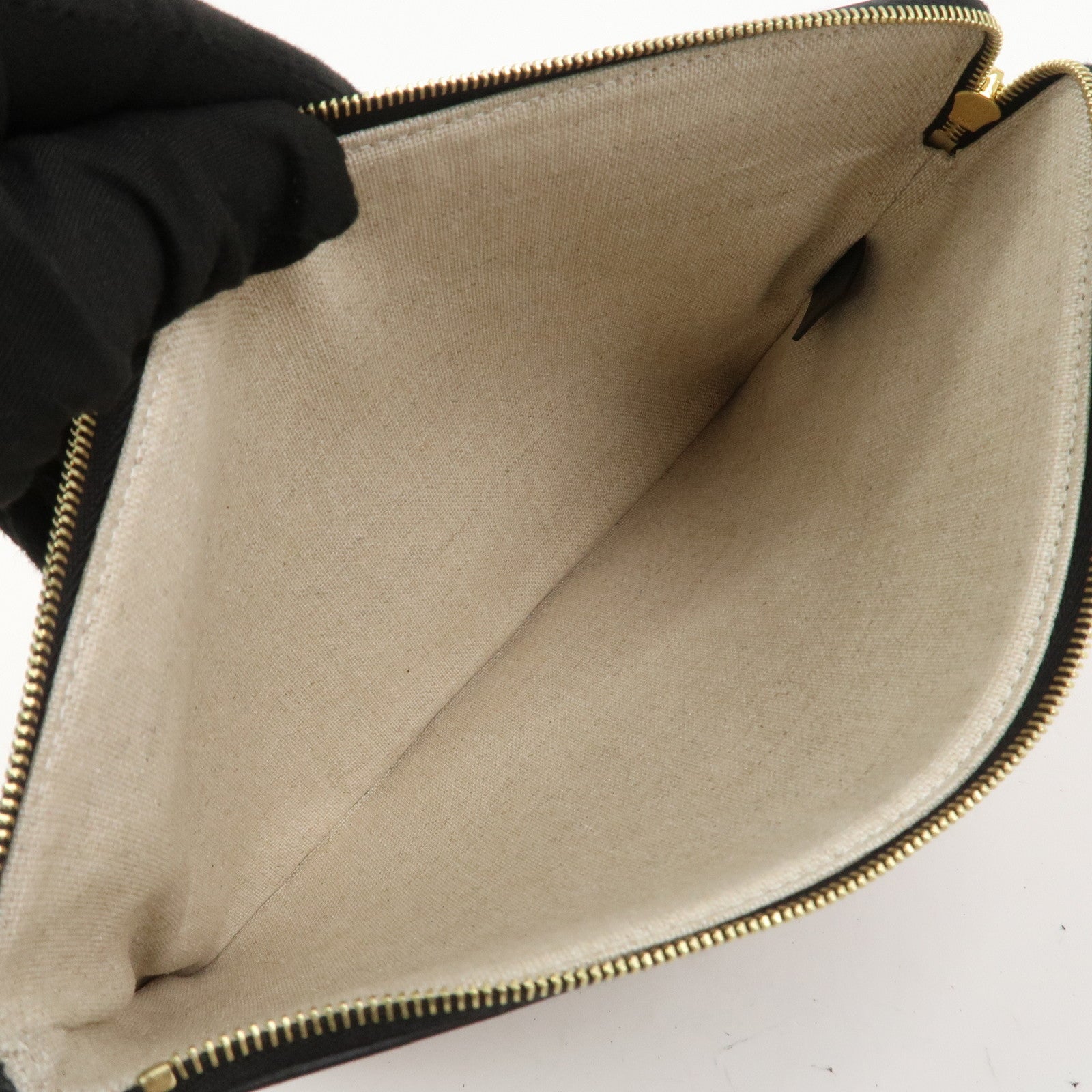 CELINE Jacquard Leather Clutch Bag Second Bag Black Multicolor