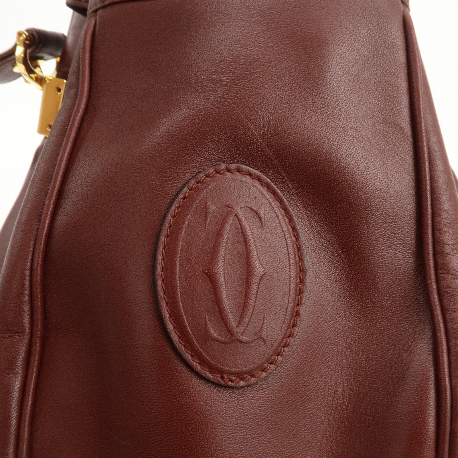 Cartier Must de Cartier Calf Leather Shoulder Bag Burgundy