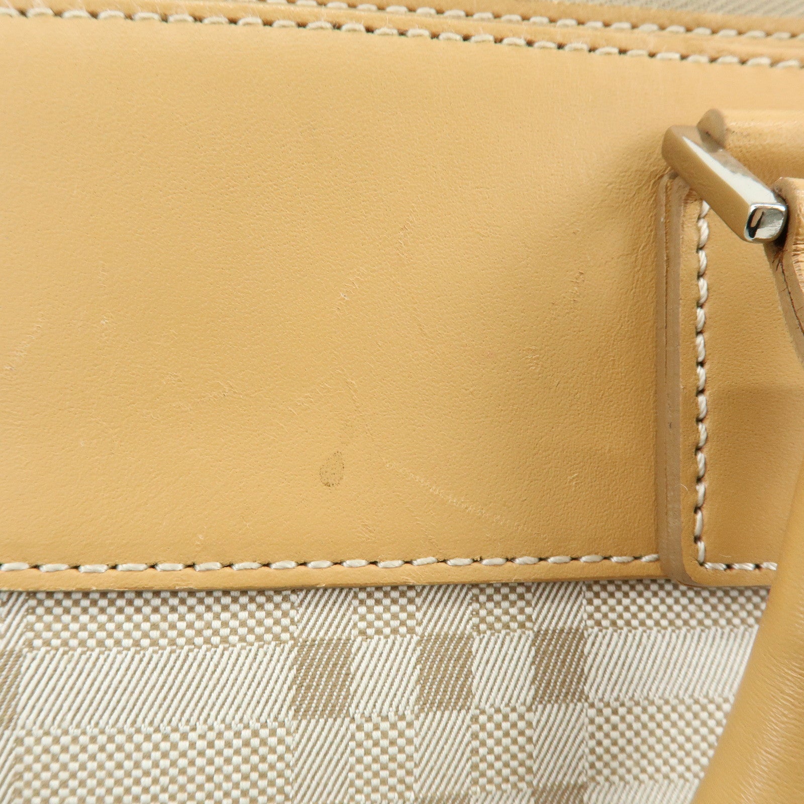 BURBERRY Canvas Leather Tote Bag Hand Bag Beige Light Beige