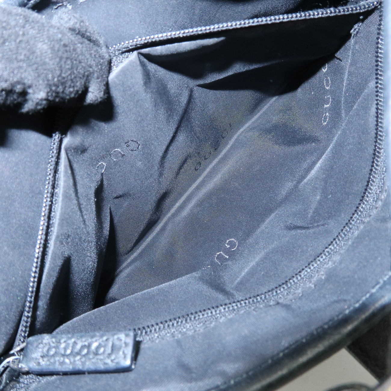 GUCCI Jackie Canvas Leather Shoulder Bag Hand Bag Black 001・9735