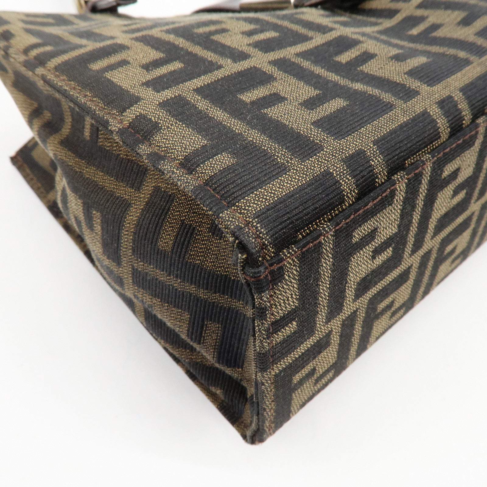 FENDI Zucca Canvas Leather Shoulder Bag Tote Bag Brown 09158081992