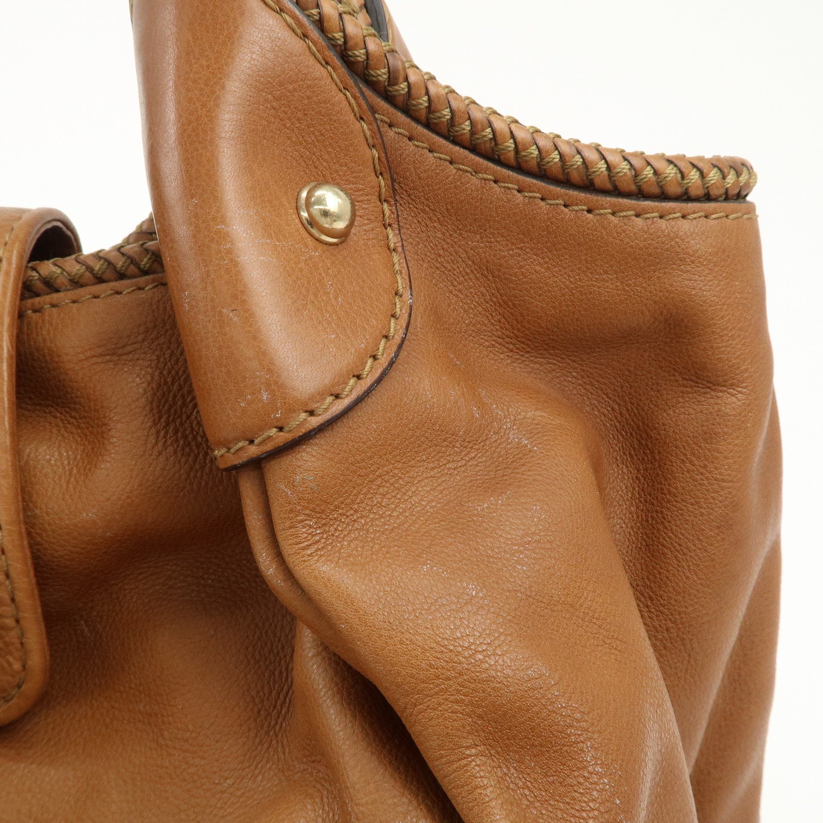 GUCCI Marrakech Leather Shoulder Bag Hand Bag Brown 257029 Used