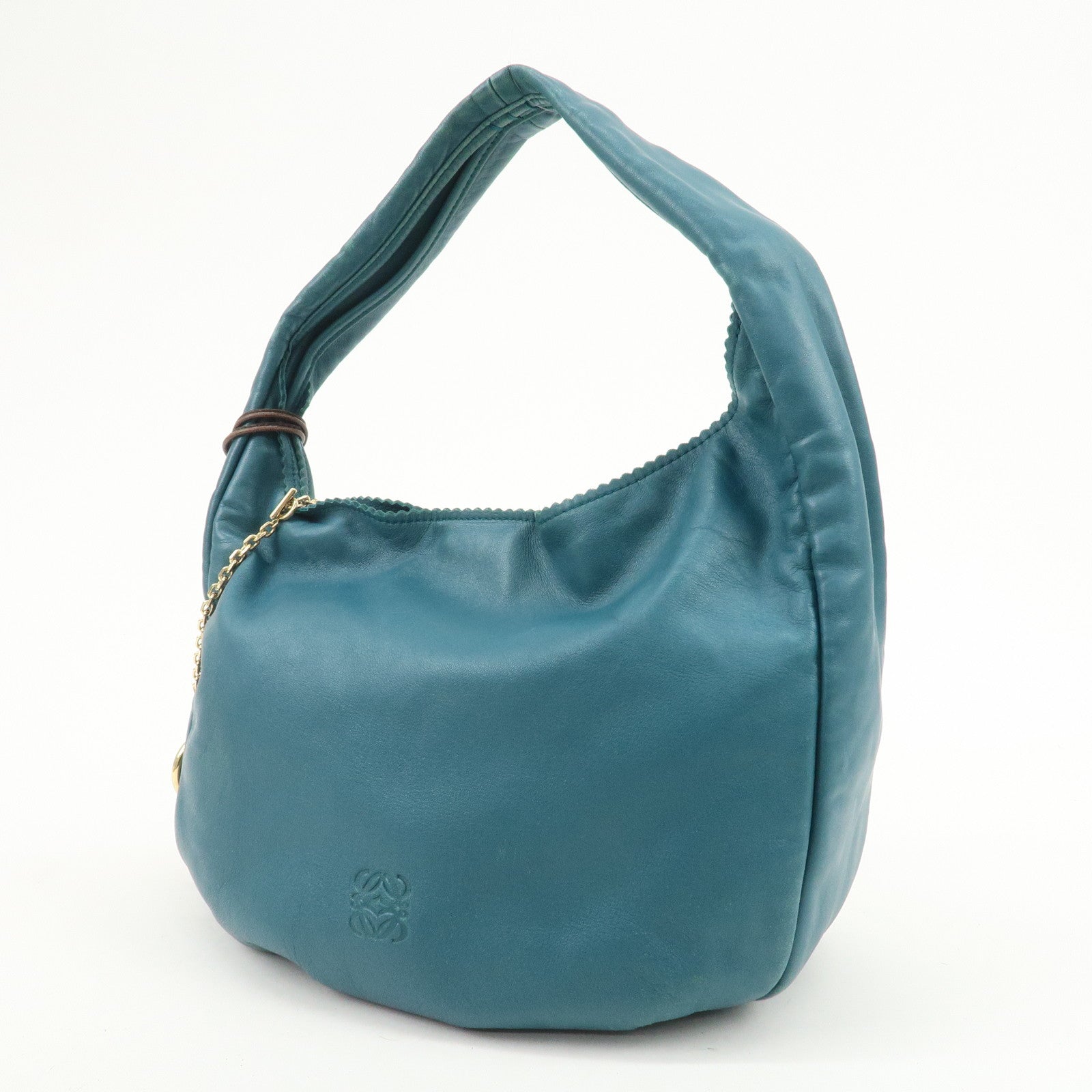 LOEWE Viento 30 Leather Shoulder Bag Hand Bag Blue