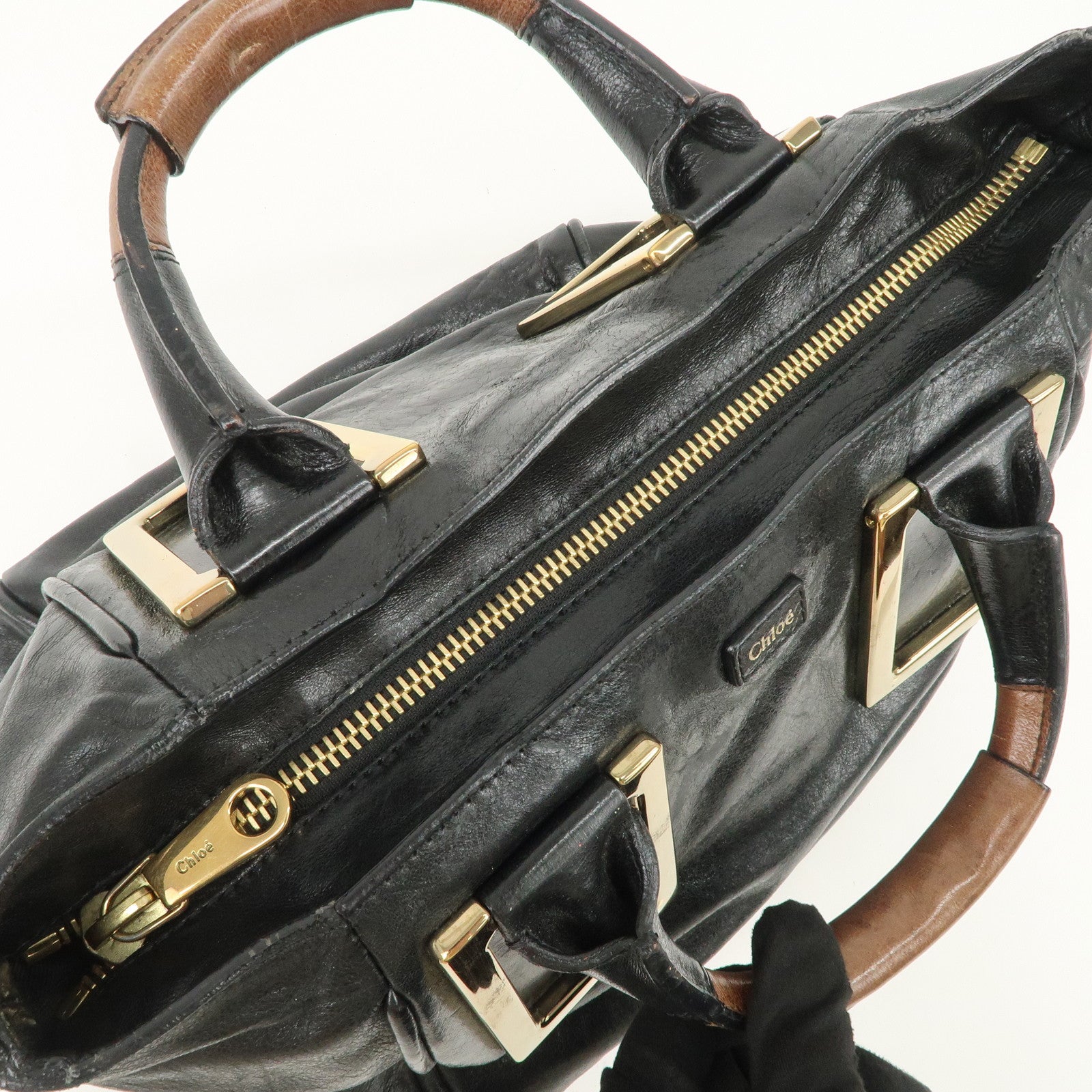 Chloe ETHEL Leather 2Way Hand Bag Shoulder Bag Crossbody Bag Black