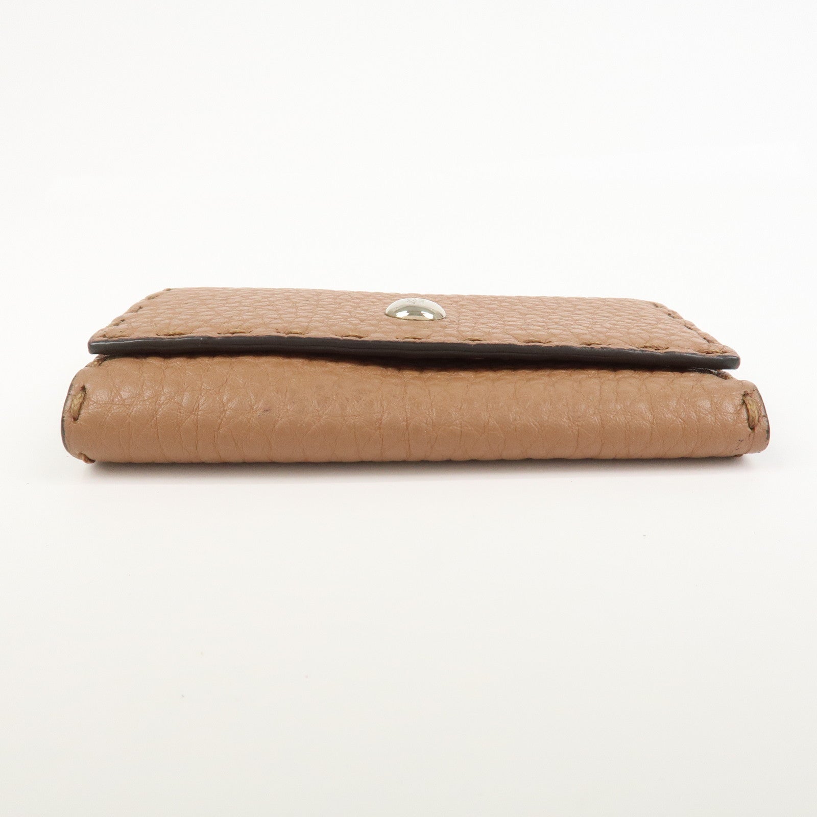FENDI Selleria Leather 6 Rings Key Case 8AP079 Brown