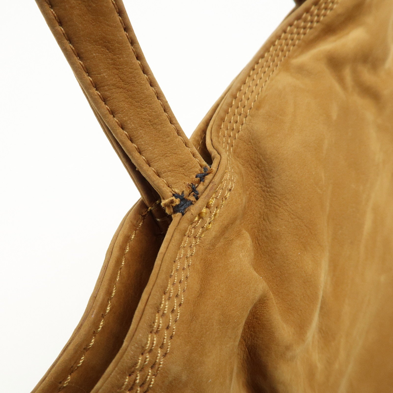LOEWE Anagram Suede Drawstring Hand Bag Brown
