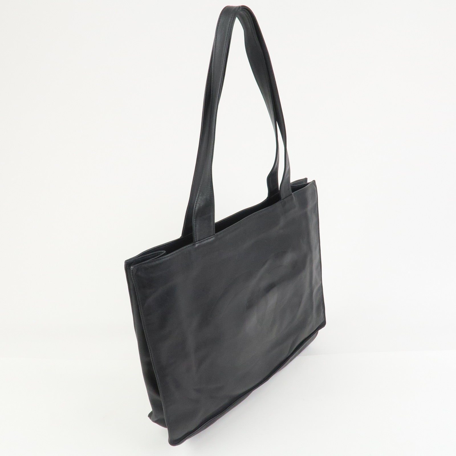 CHANEL COCO Mark Calf Leather Tote Bag Shoulder Bag Black