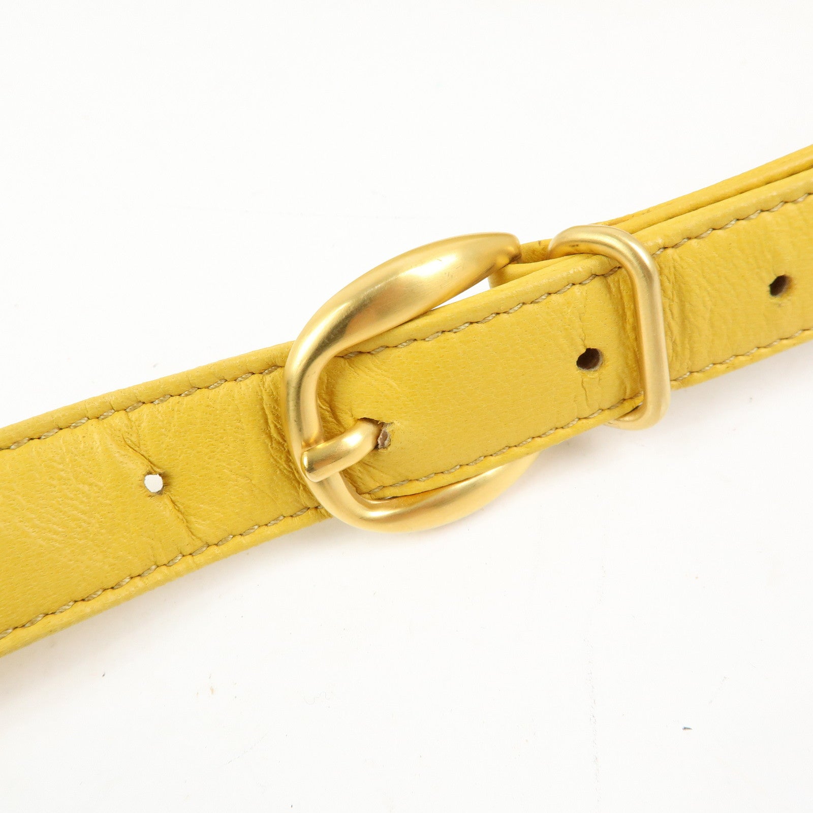 GUCCI Horsebit Suede Leather Shoulder Bag Yellow 007.3444