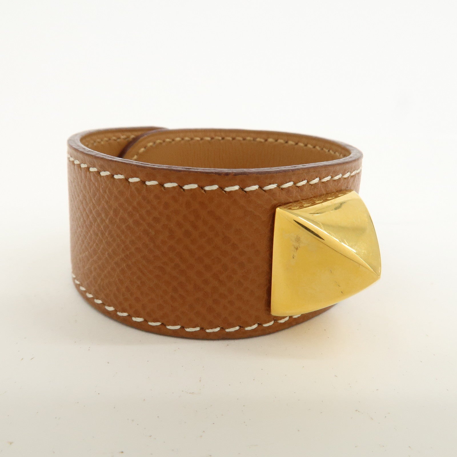 HERMES Medor Leather Bracelet Brown