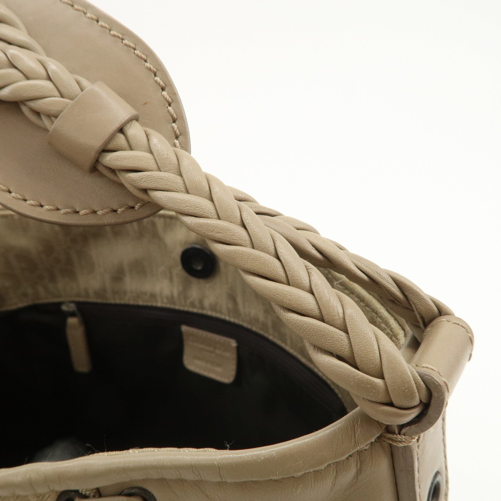 Christian Dior Trotter Nylon Leather Shoulder Bag Hand Bag Beige