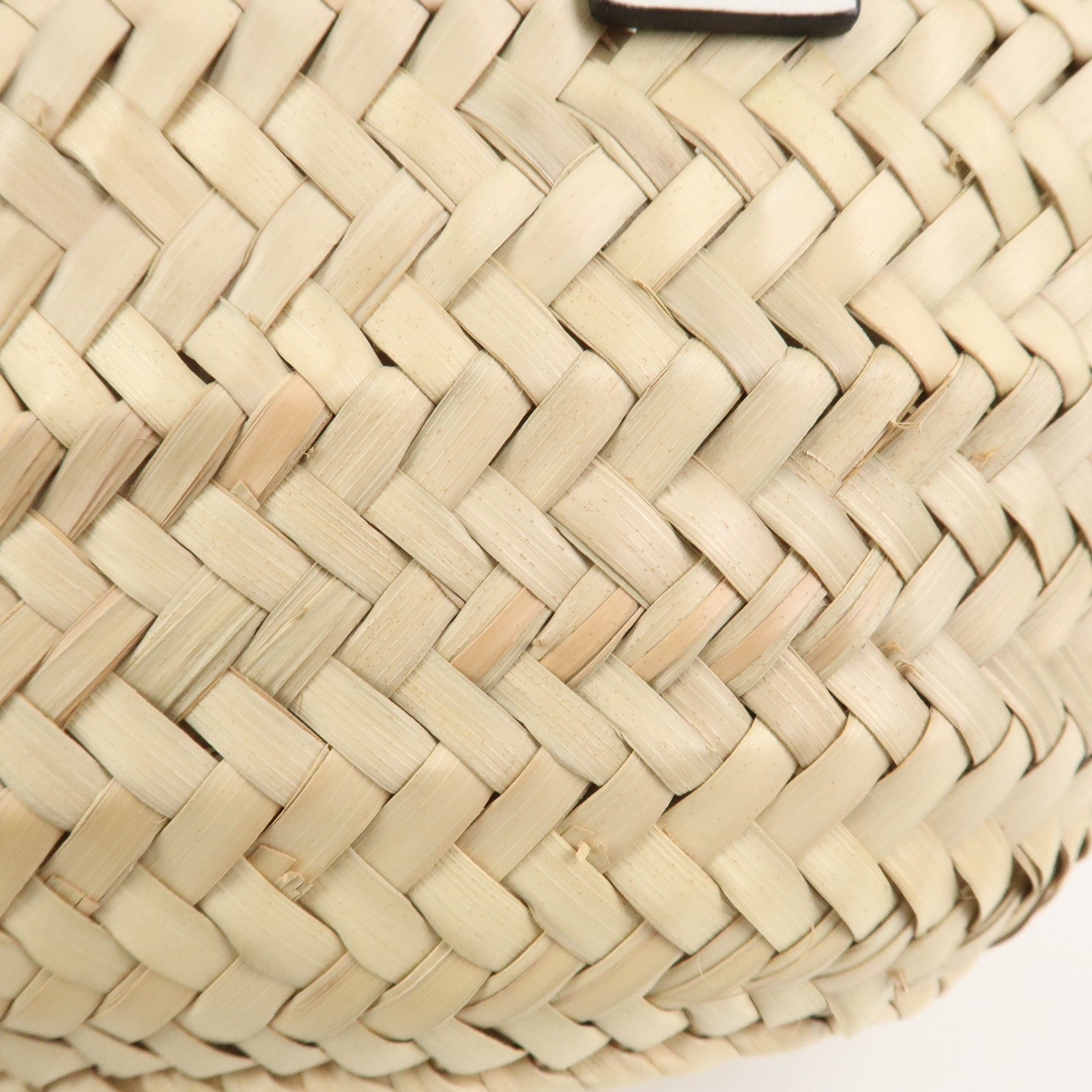 LOEWE Anagram Raffia Leather Small Basket Bag Hand Bag Natural