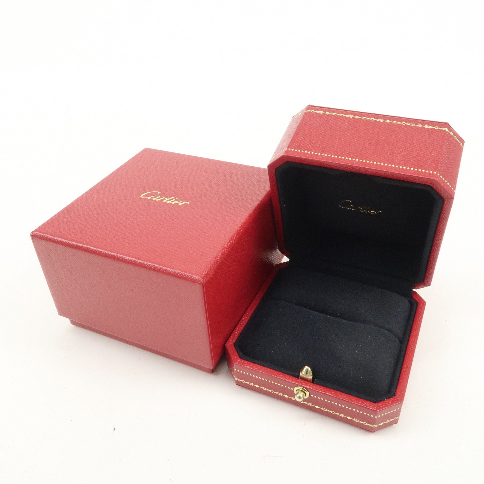 Cartier Set of 2 Jewelry Box Ring Box Display Box Red