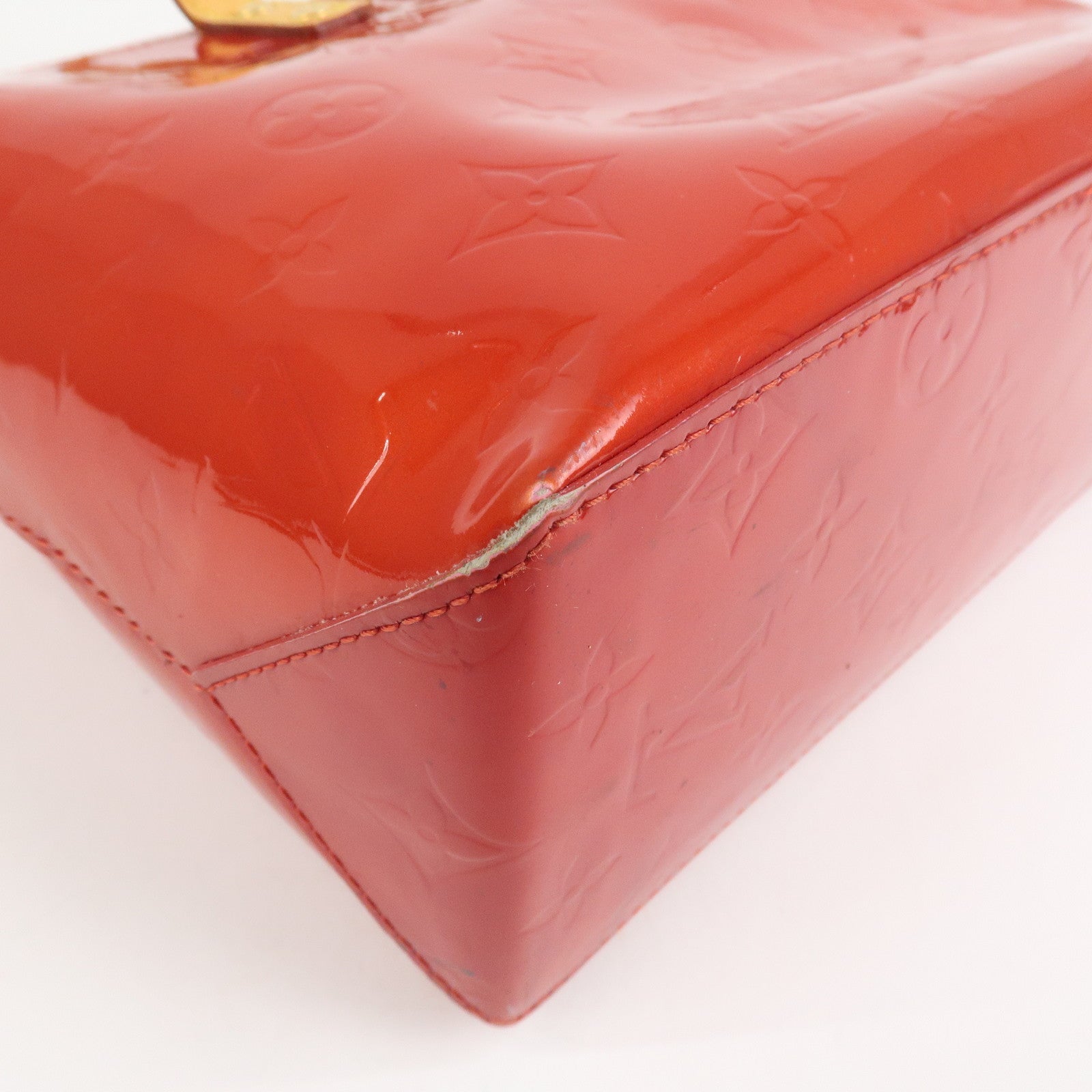 Louis Vuitton Monogram Vernis Lead PM Hand Bag Rouge M91088