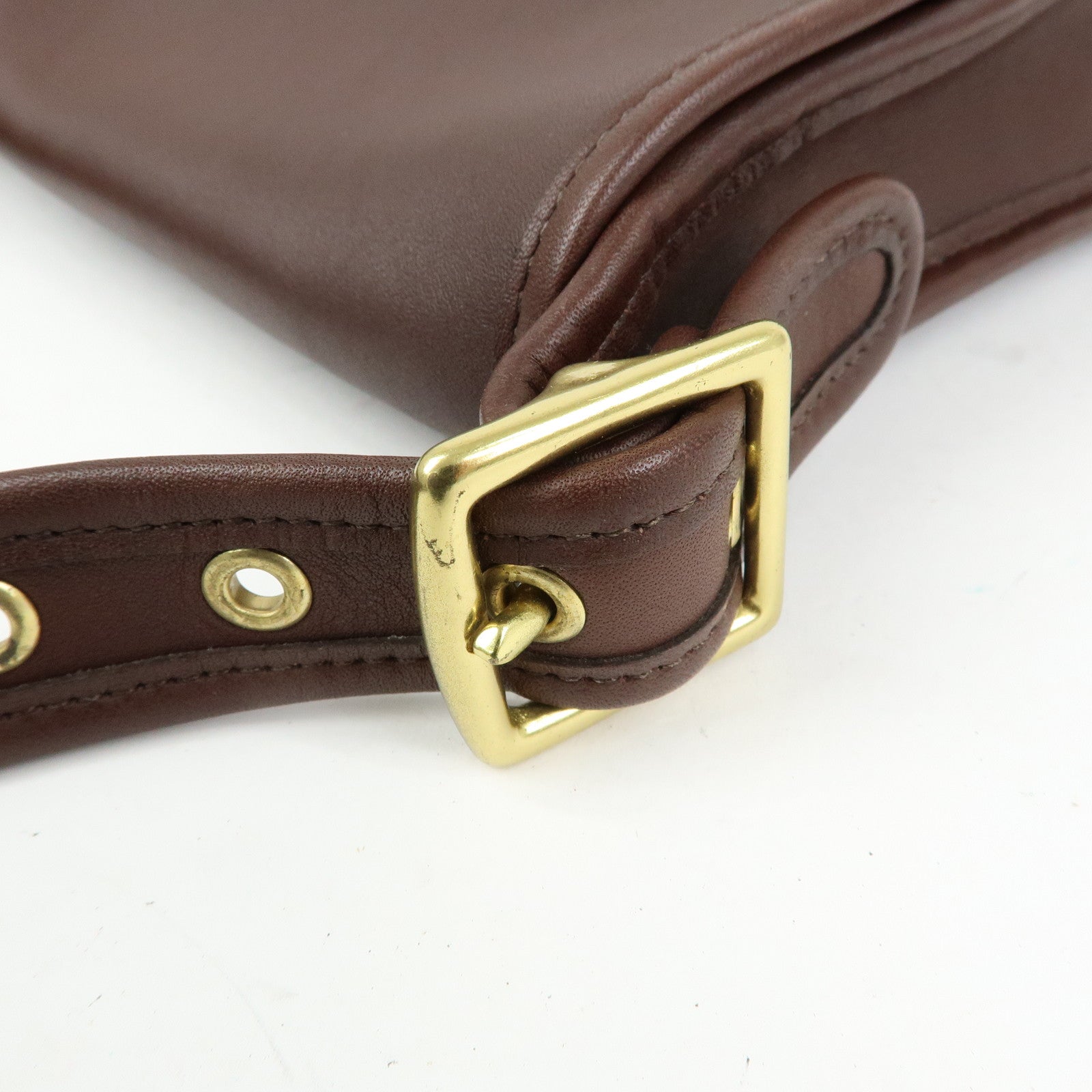COACH Ergo Set of 2 Leather Shoulder Hand Bag Brown Beige Yellow